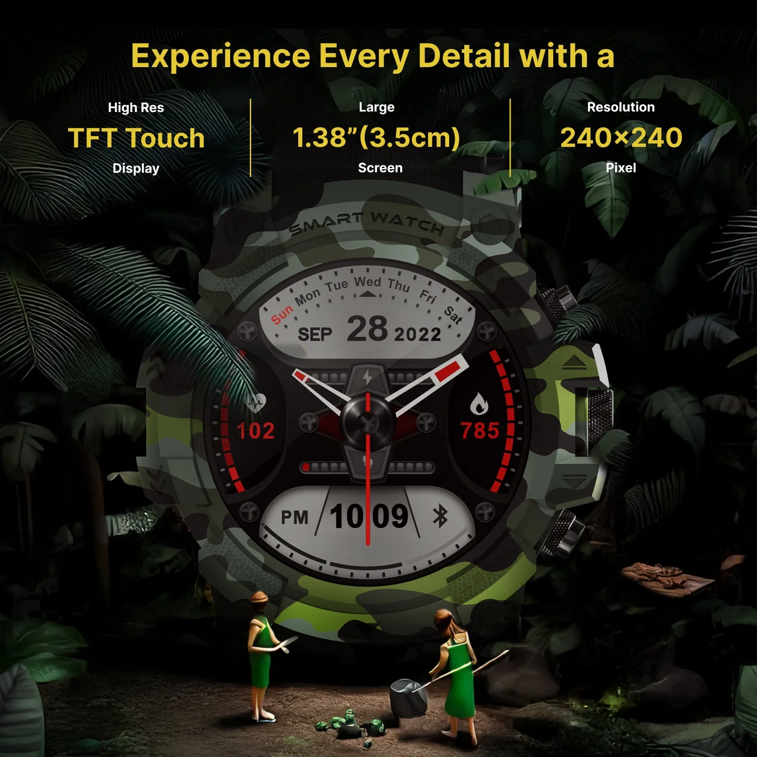 Timex iConnect Go 1.38 inches (3.50 cm) Display with Functional Crown and BT Calling Smartwatch For Unisex - TWIXW802T - Image 4