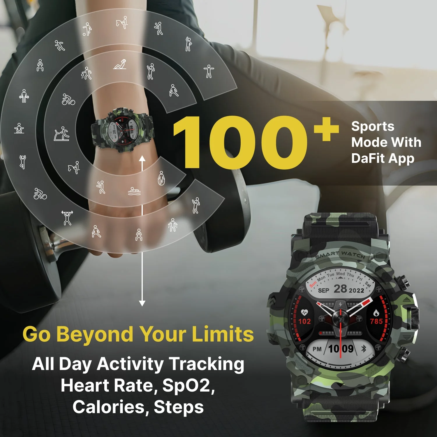 Timex iConnect Go 1.38 inches (3.50 cm) Display with Functional Crown and BT Calling Smartwatch For Unisex - TWIXW802T - Image 5