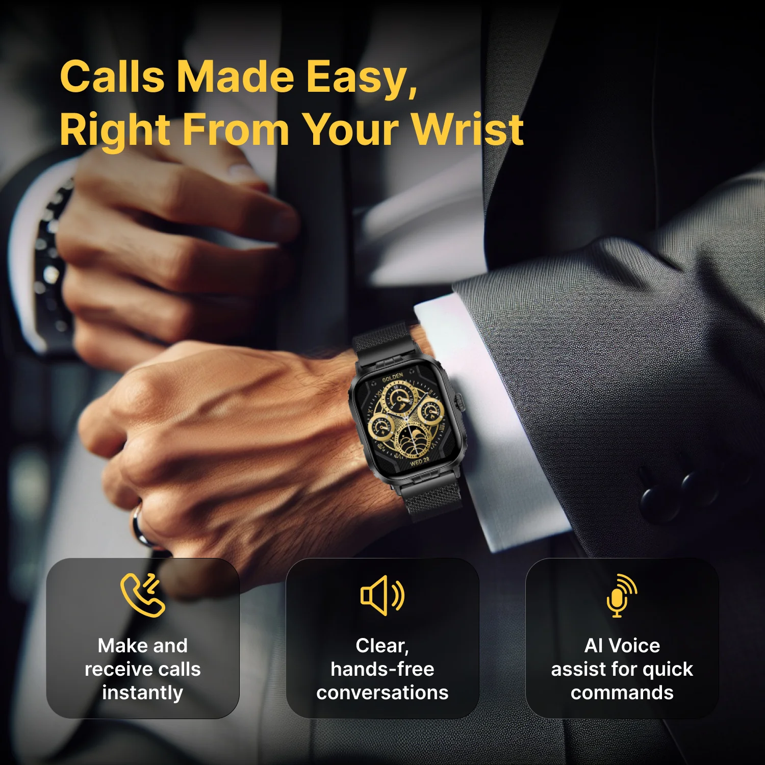 Timex iConnect Go+ 1.83 inches (4.64 cm) Display with Metallic Body and BT Calling Smartwatch For Unisex - TWIXW1002T - Image 6