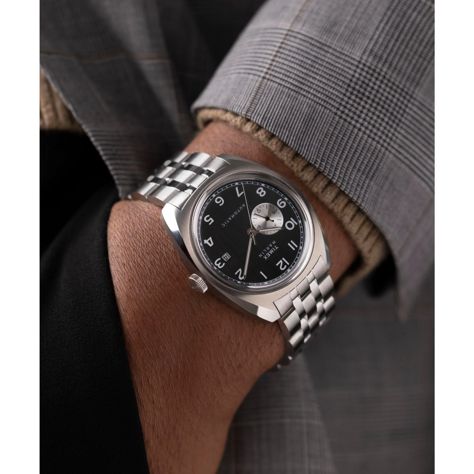 TIMEX Marlin Men Black Tonneau Dial Automatic Analog Watch - TW2W58800UJ - Image 7