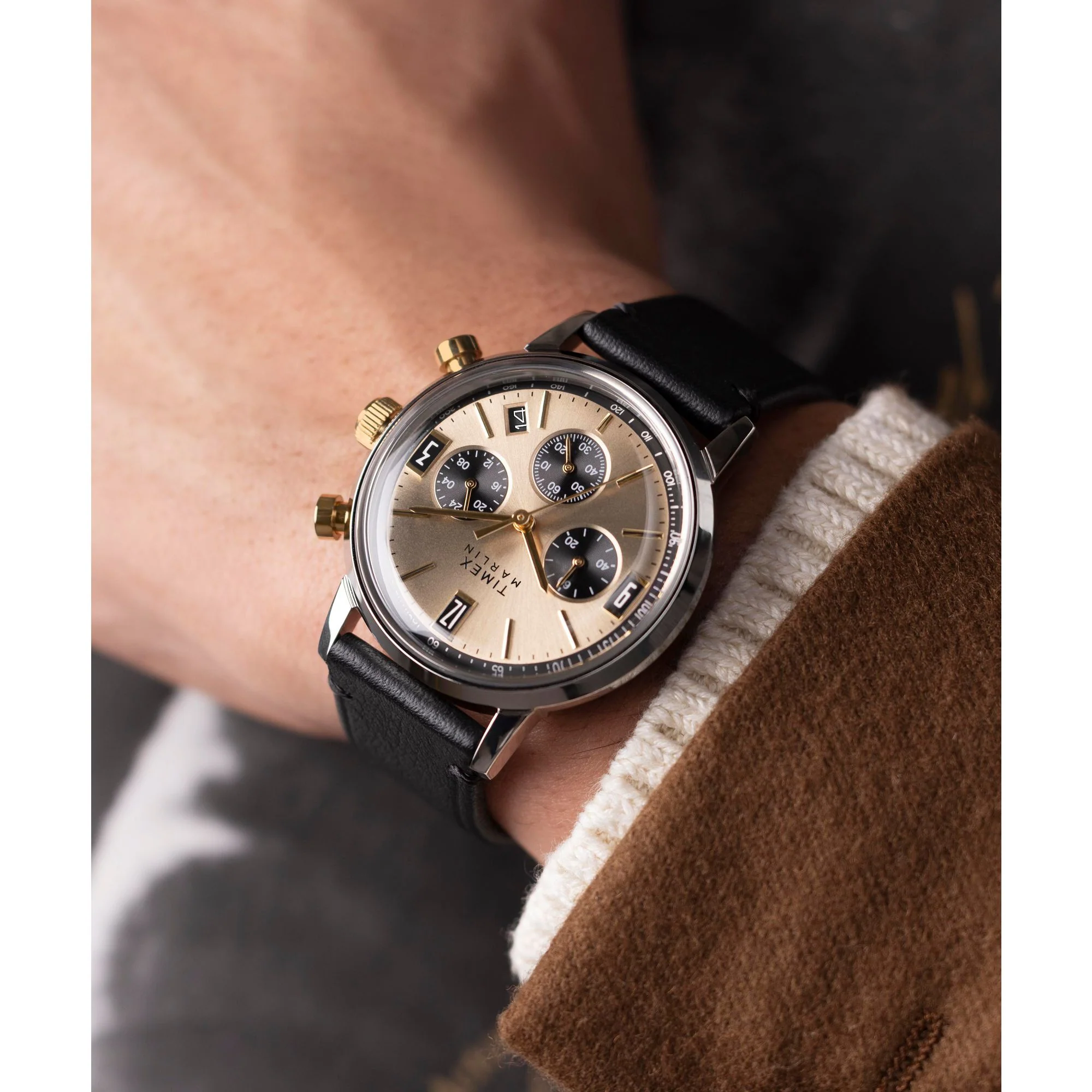 TIMEX Marlin Men Champagne Round Dial Analog Watch - TW2W60300UJ - Image 6