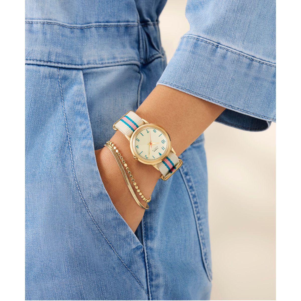 Timex Marlin Round 34mm Beige Dial Analog Women Watch - TW2Y49800UJ - Image 8