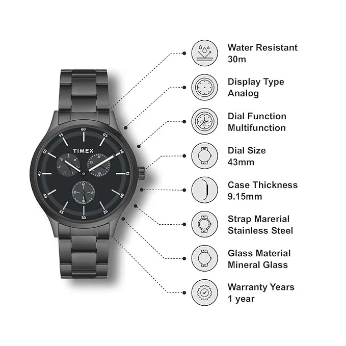 TIMEX Men Black Round Dial Analog Watch - TWHG03SMU17 - Image 6