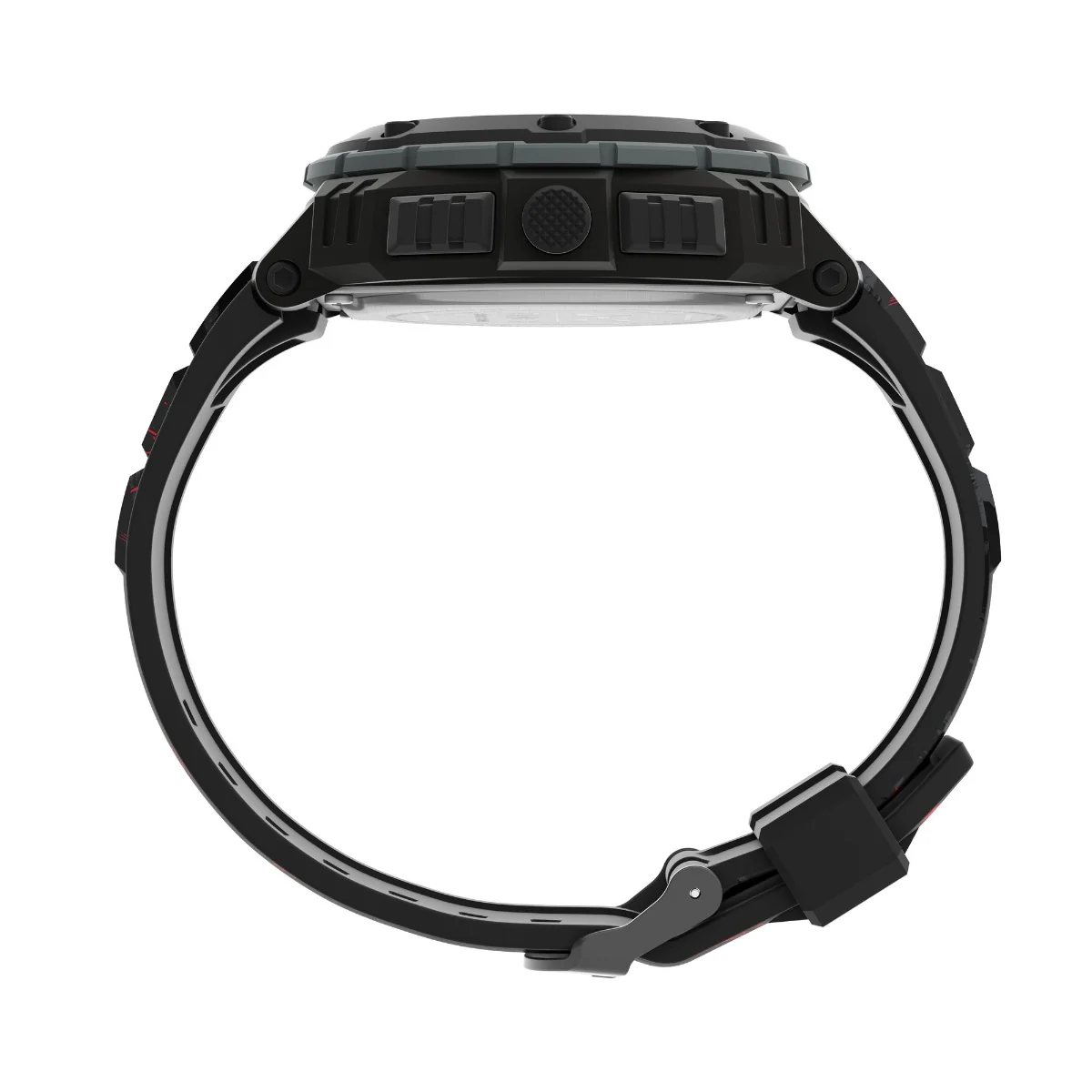 Timex Men Black Round Resin Dial Digital Watch-TW2V85100X6 - Image 5