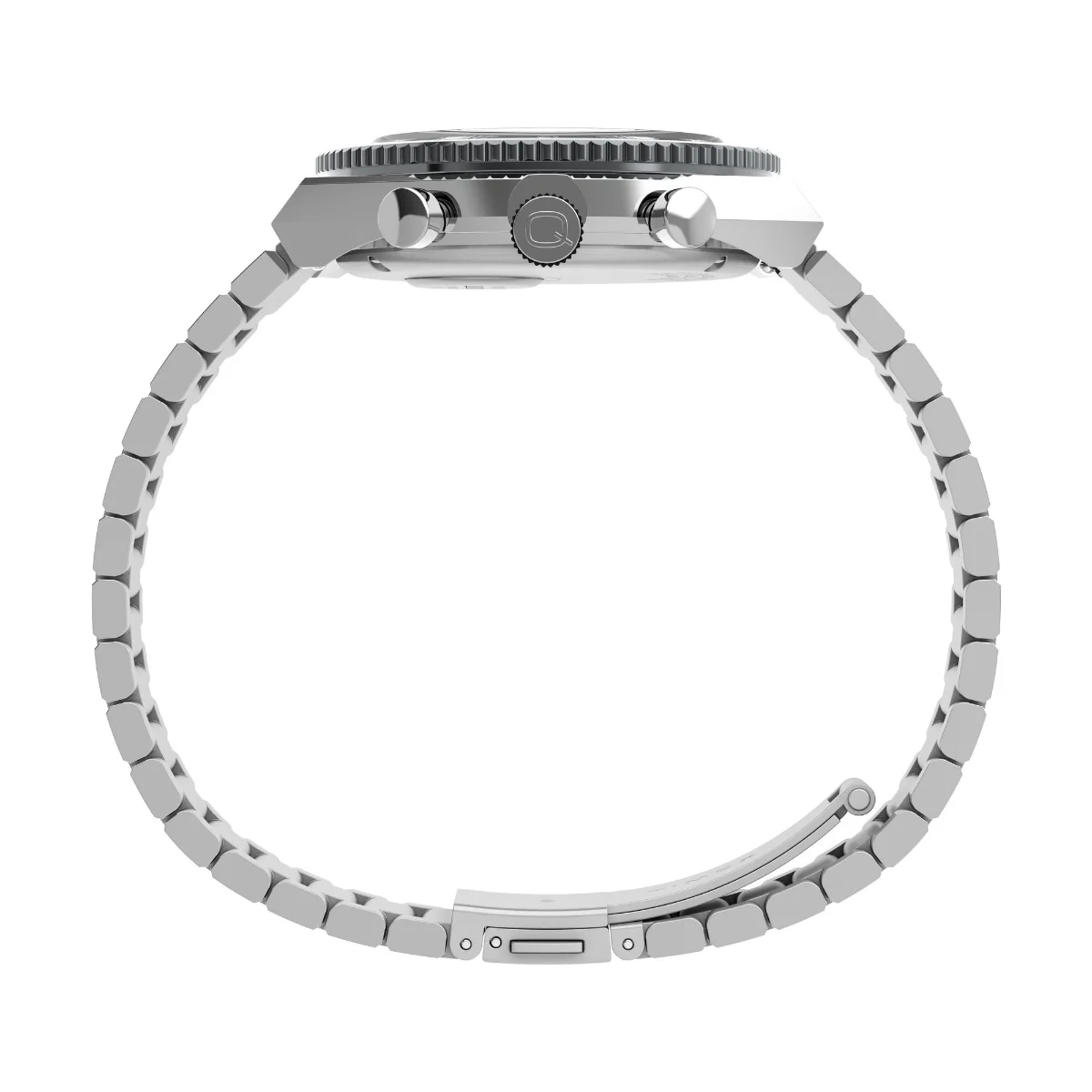 Q Timex 3-Time Zone Chronograph 40mm Stainless Steel Bracelet Watch - Image 4