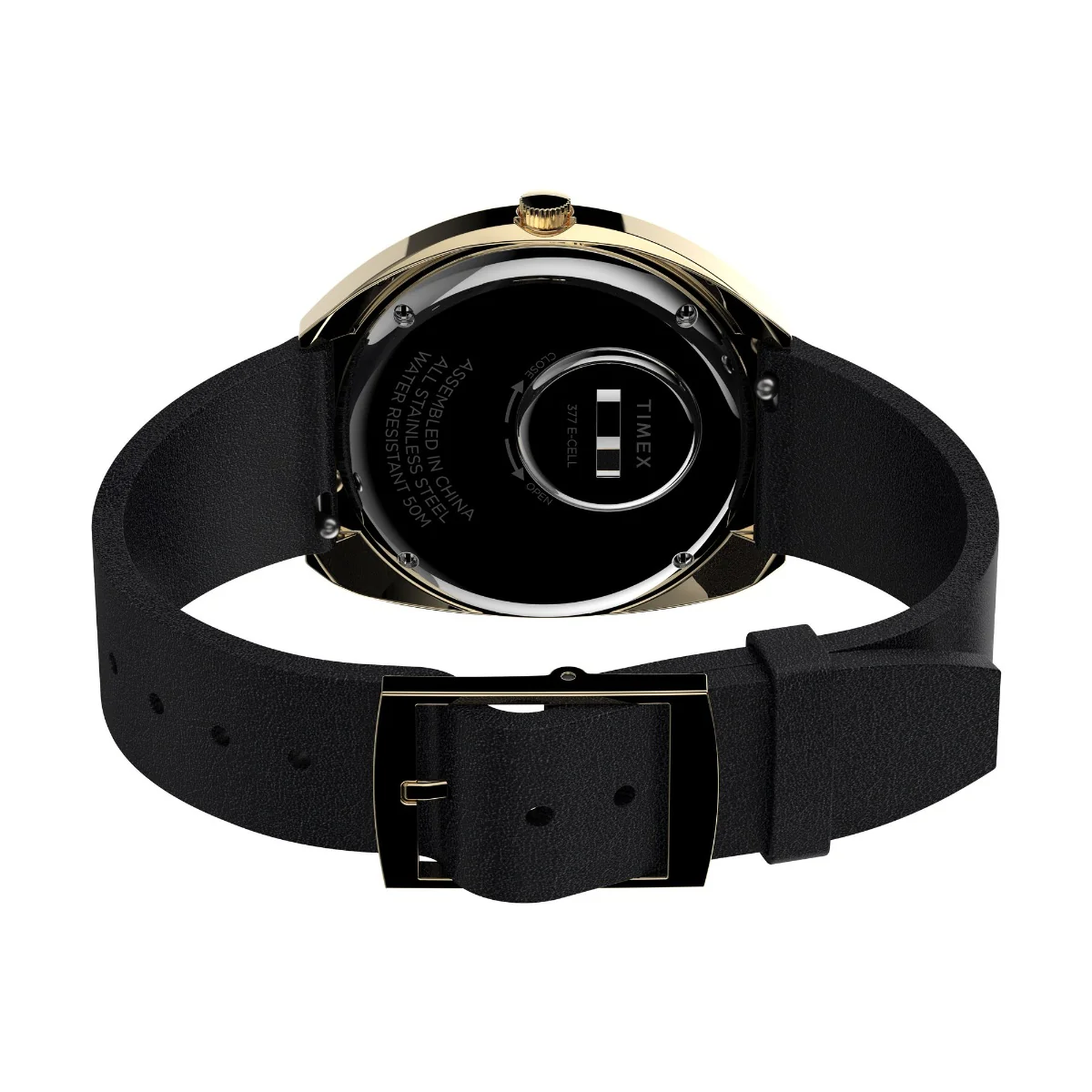 Q Timex 1972 Reissue 43x39mm Leather Strap Watch - Image 3