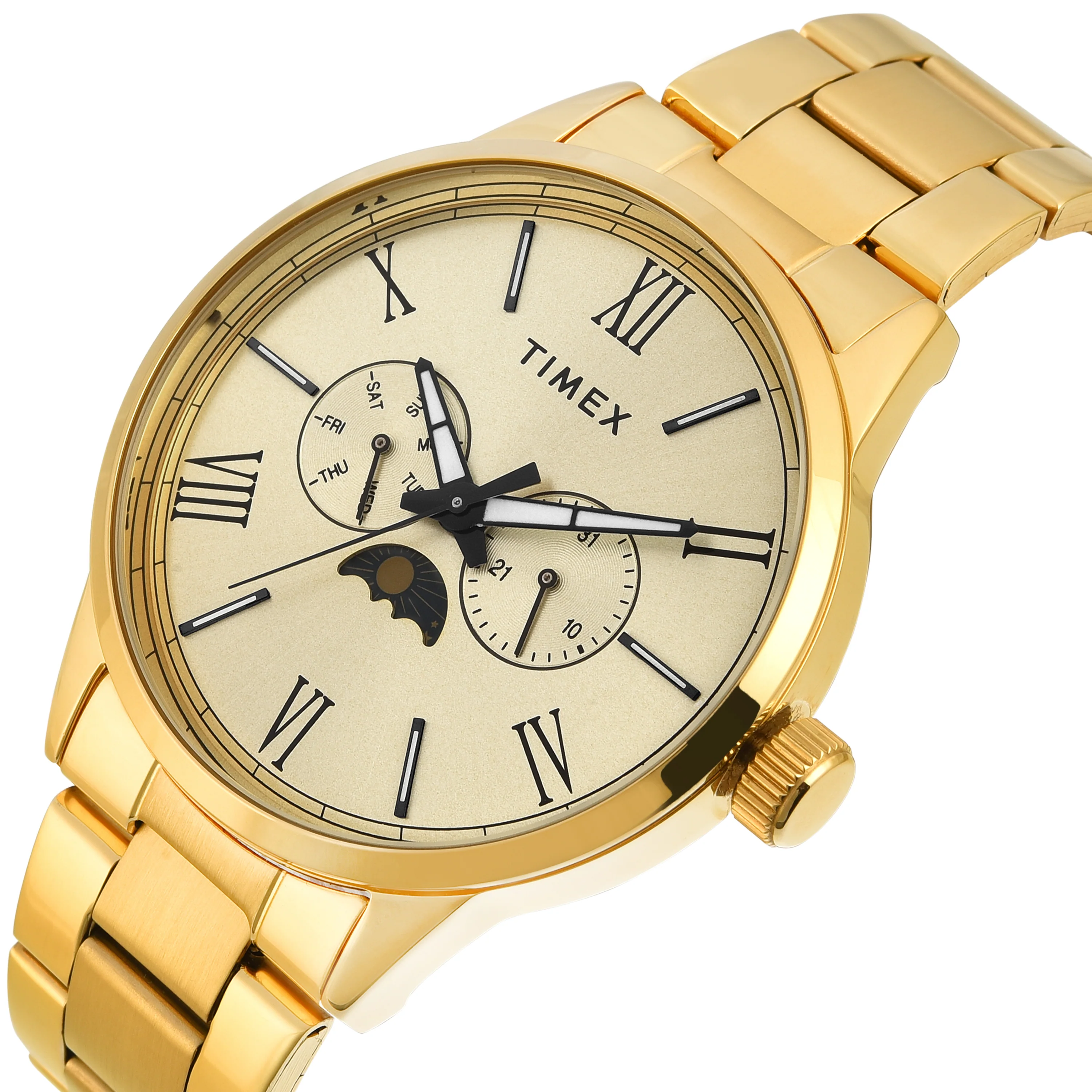 TIMEX Men Champagne Round Dial Analog Watch - TWEG19945 - Image 2