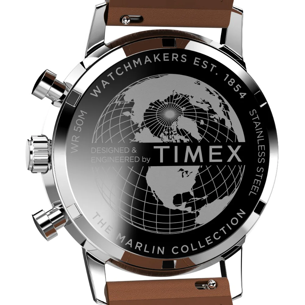 Marlin Chronograph Tachymeter 40mm Leather Strap Watch - Image 5