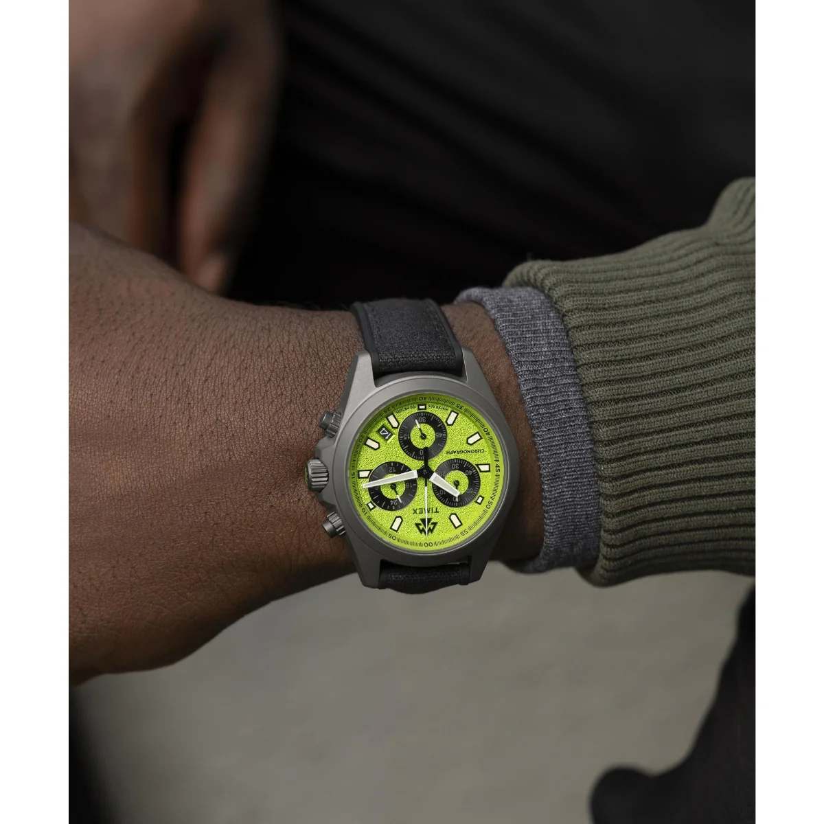Expedition North Field Chrono 43mm Recycled Mixed Materials Strap Watch: - Image 2