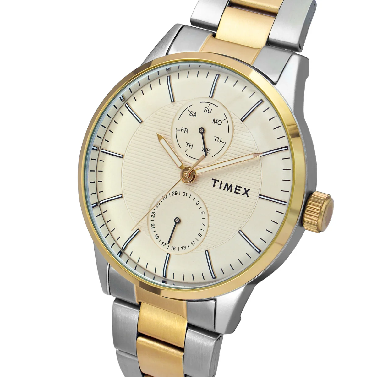 Timex Men Multifunction Beige  Round Brass Dial Watch- TWEG19906 - Image 2