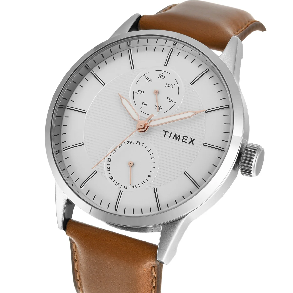 Timex Men Multifunction White Round Brass Dial Watch- TWEG19914 - Image 2
