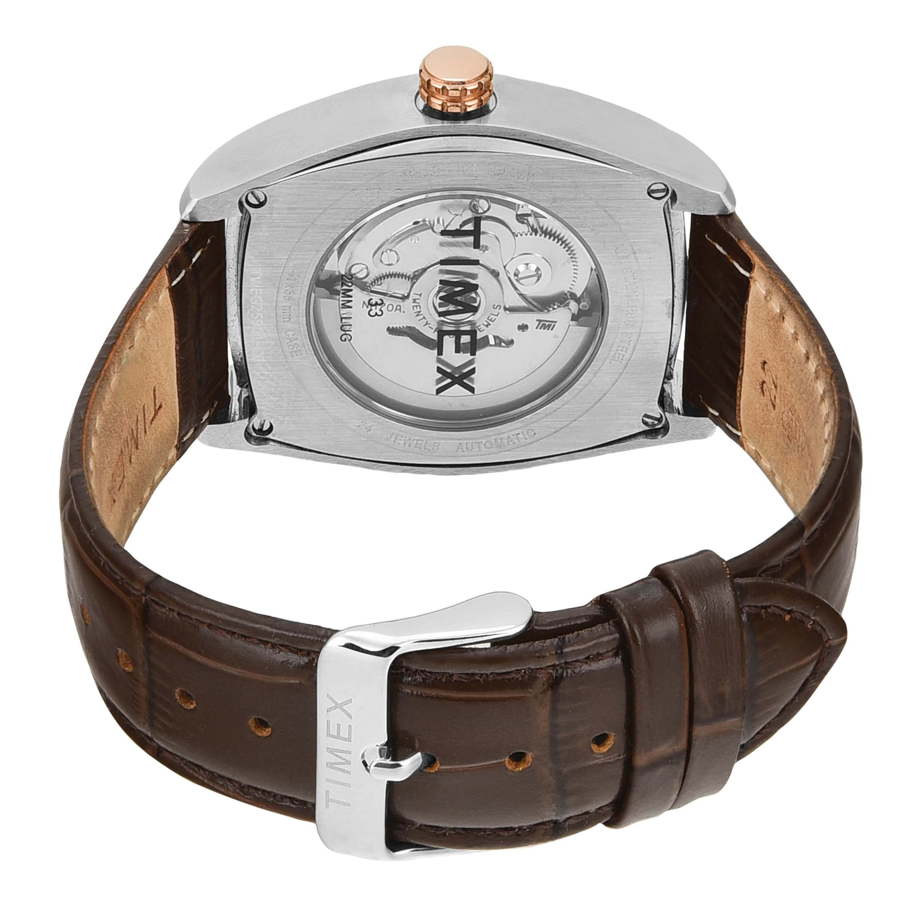 TIMEX Men Silver Rectangle Dial Analog Automatic Watch - TWEG25901 - Image 5