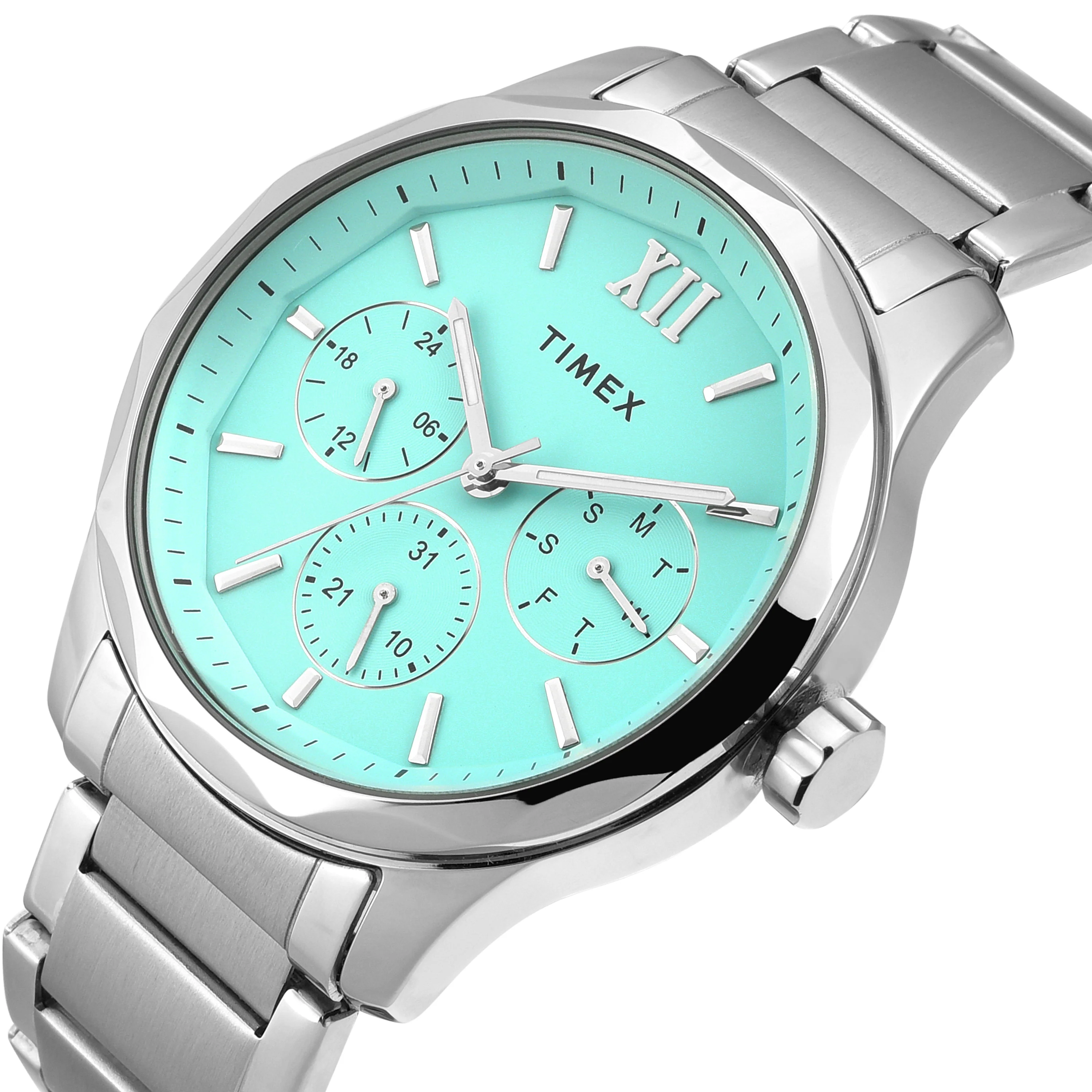 TIMEX Men Tiffany Blue Round Dial Analog Watch - TW0TG7639 - Image 2