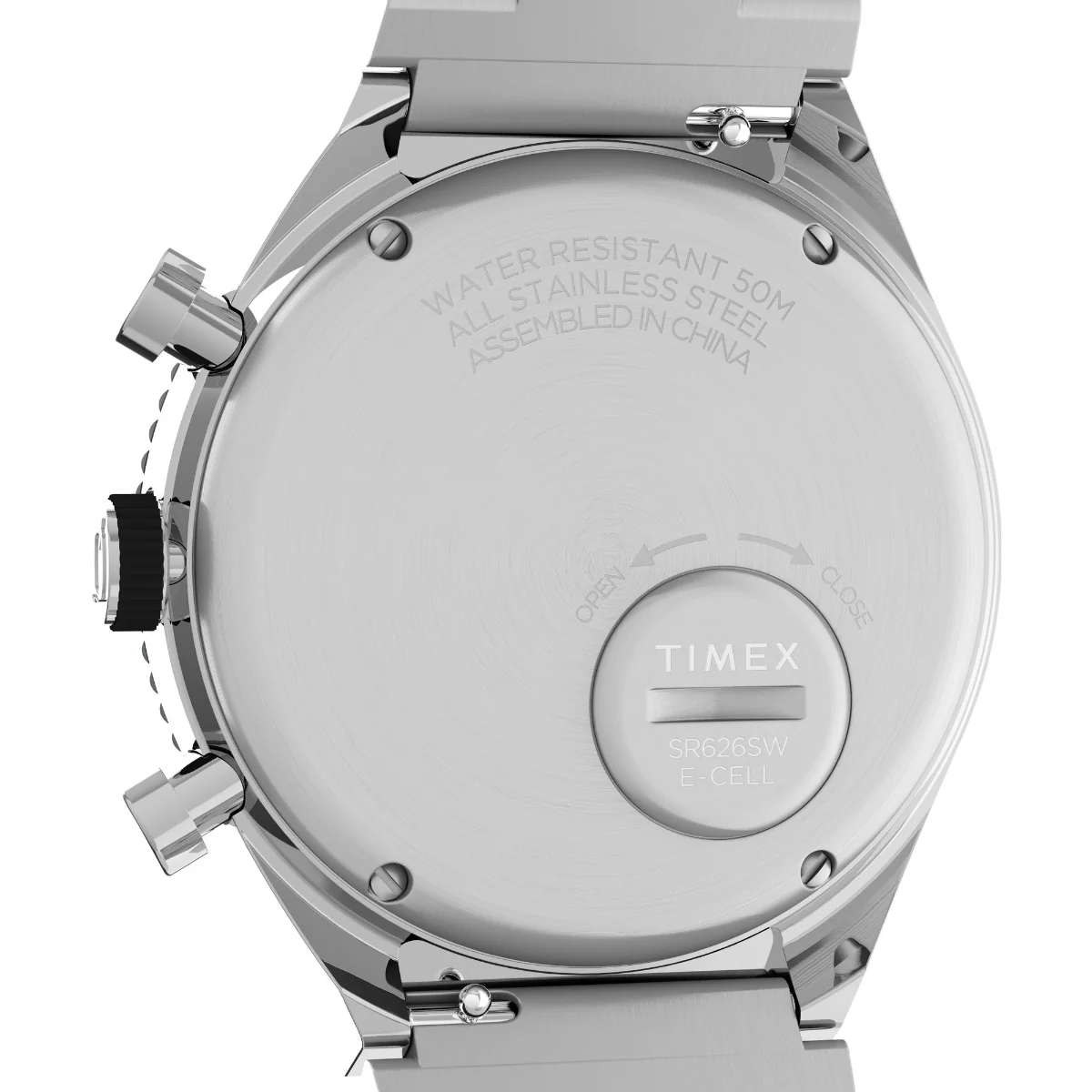 Q Timex 3-Time Zone Chronograph 40mm Stainless Steel Bracelet Watch - Image 3