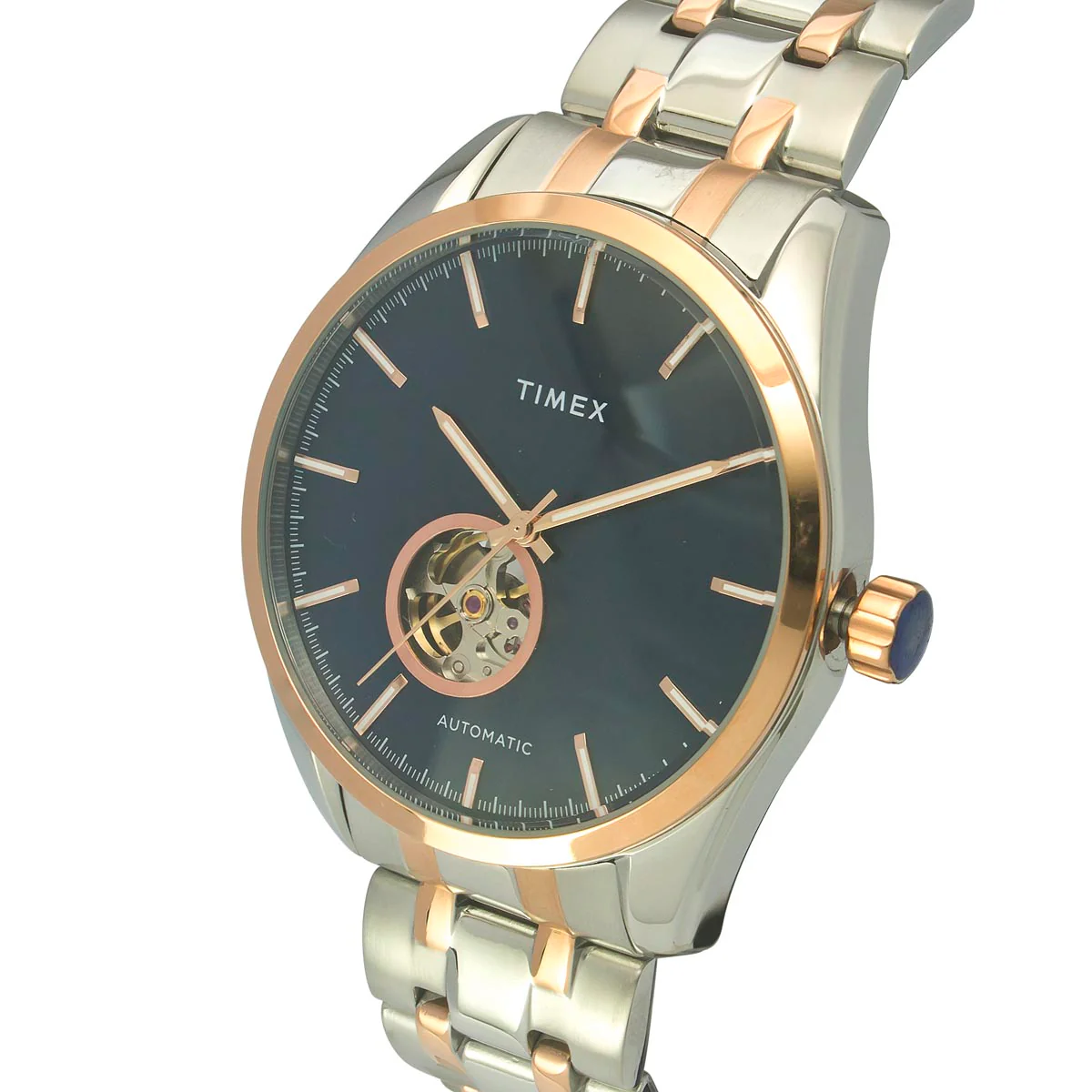 Timex E Class Men's Blue Dial Round Case Automatic Function Watch -TWEG17506 - Image 3
