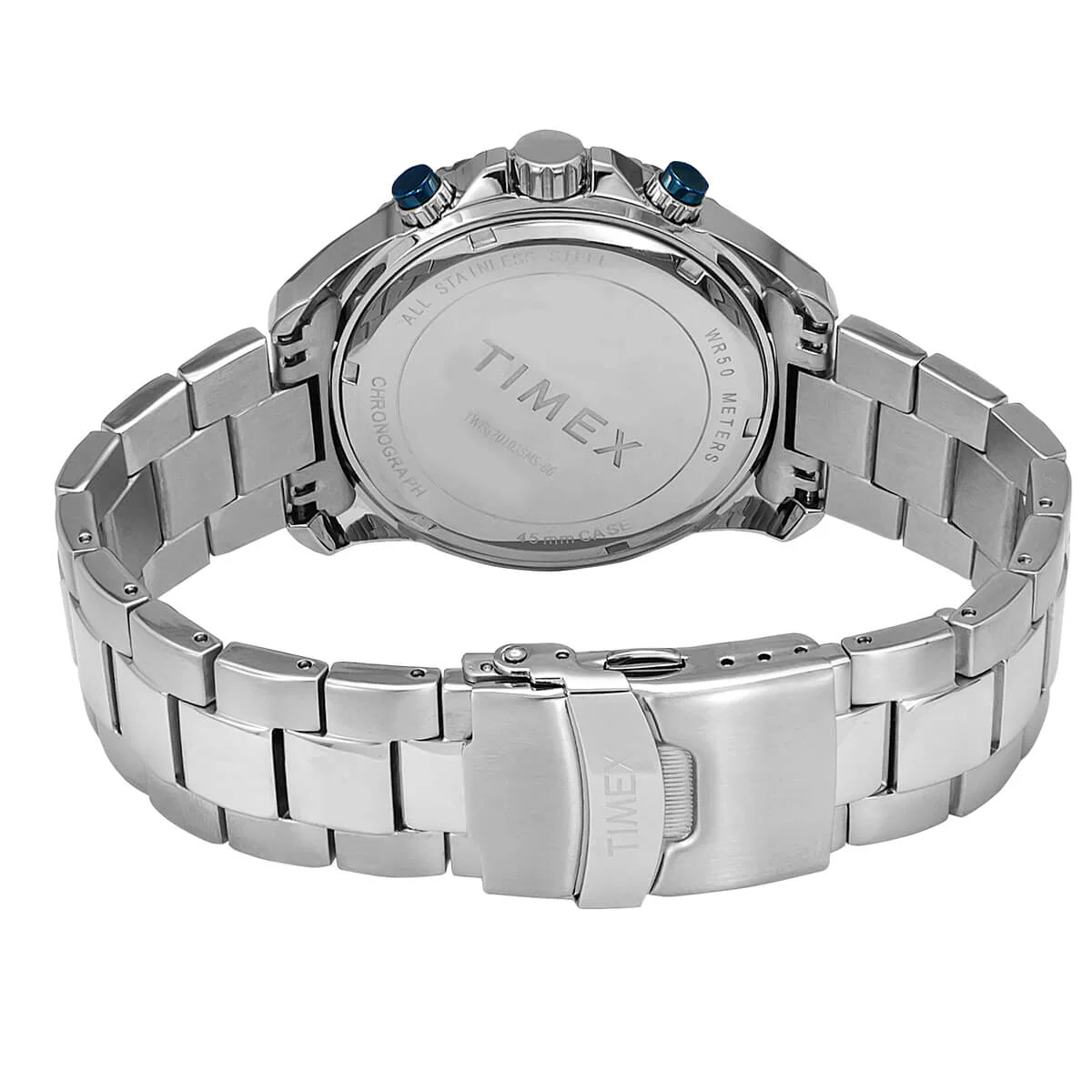 Timex E Class Men's Blue  Dial Round Case Chronograph Date Function Watch -TWEG20103 - Image 3