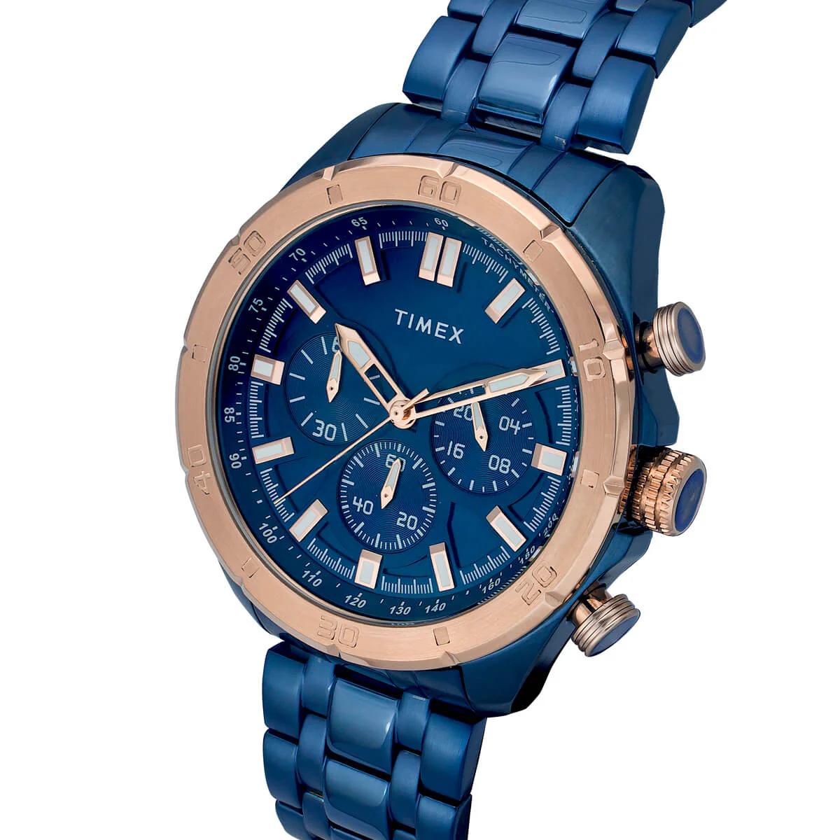 Timex E Class Men's Blue  Dial Round Case Chronograph Function Watch -TWEG20300 - Image 2
