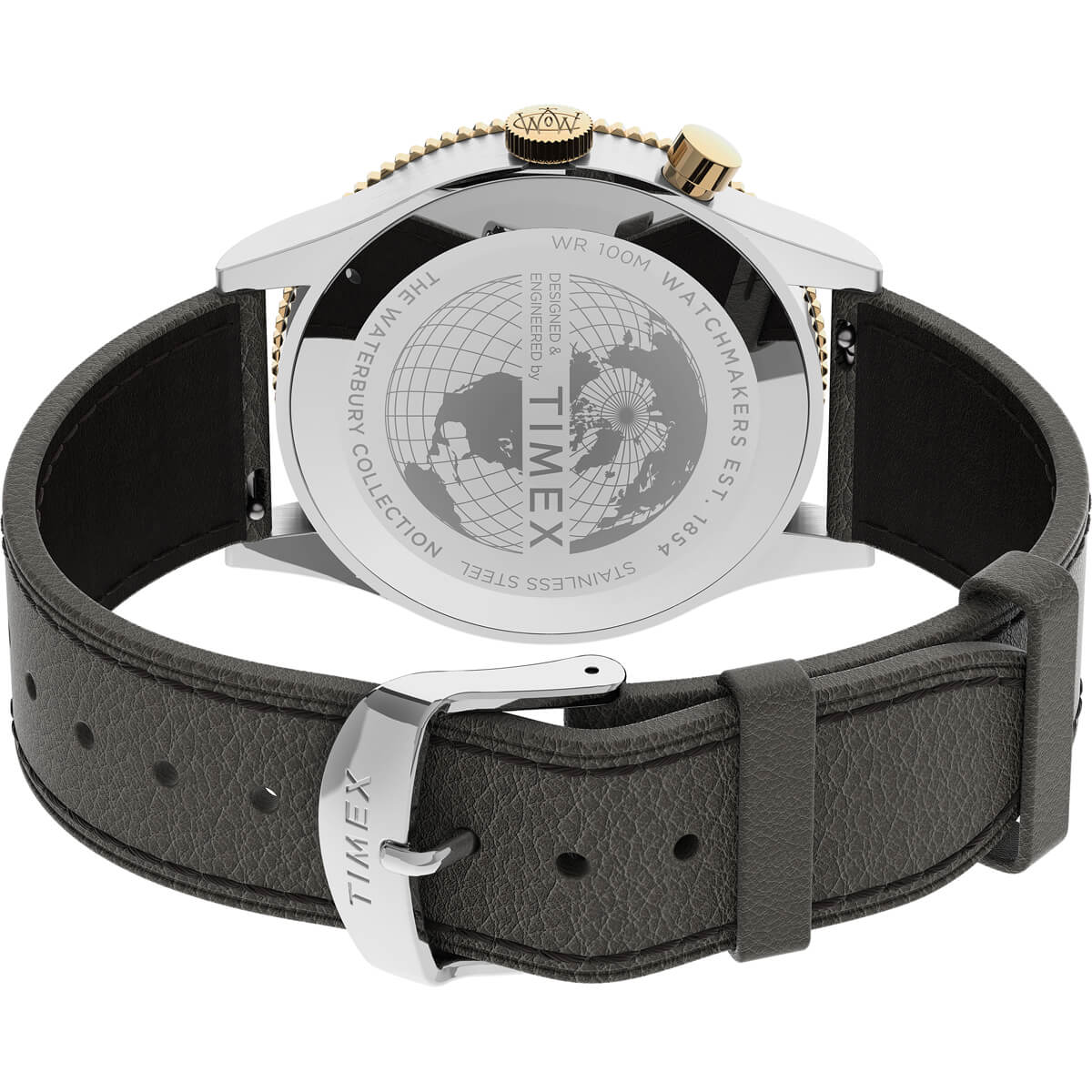 Waterbury Traditional GMT 39mm Leather Strap Watch - Image 4