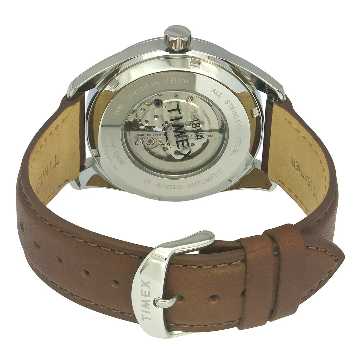 Timex E Class Men's Green Dial Round Case Automatic Function Watch -TWEG17507 - Image 4