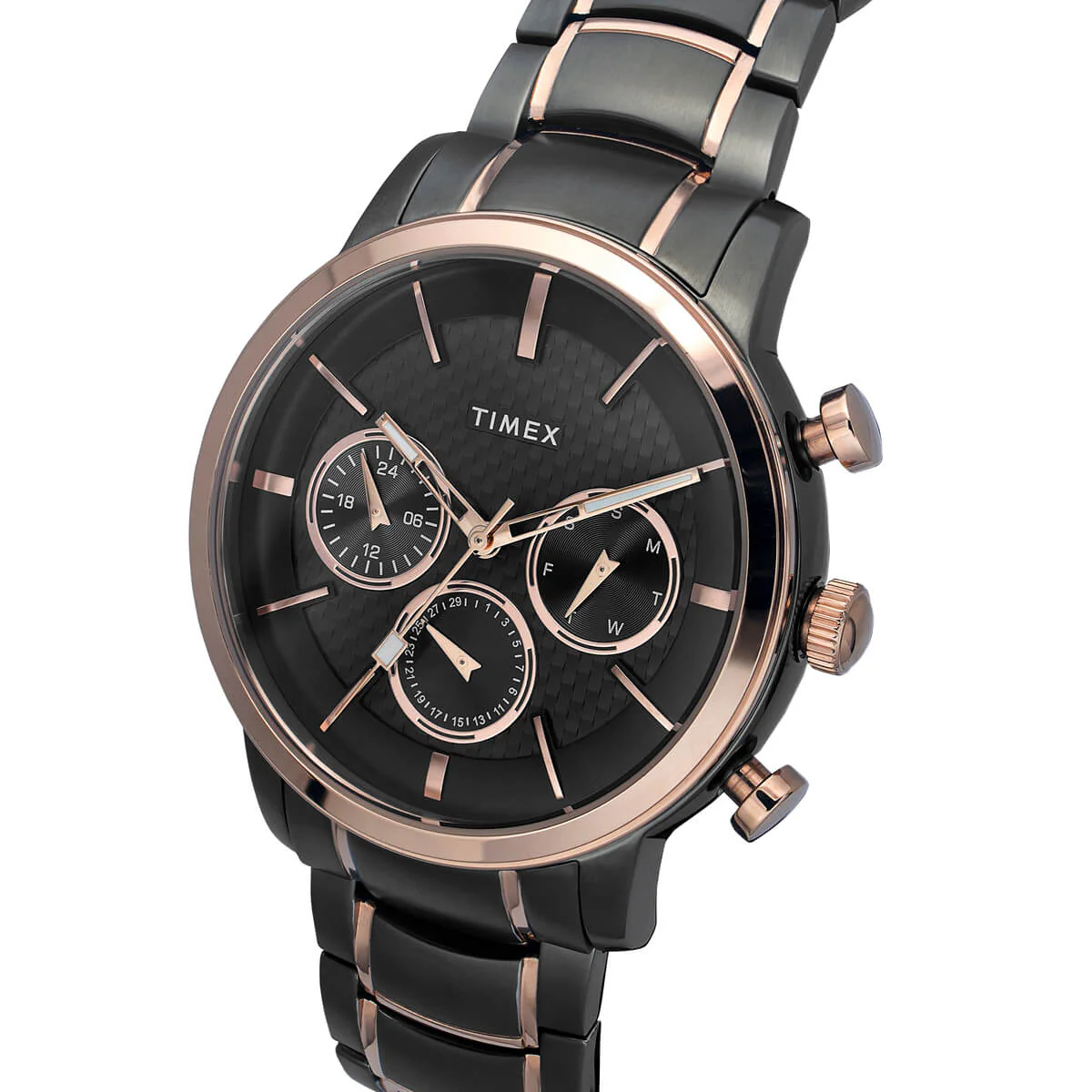 Timex E Class Men's Gunmetal  Dial Round Case Multifunction Function Watch -TWEG20201 - Image 2