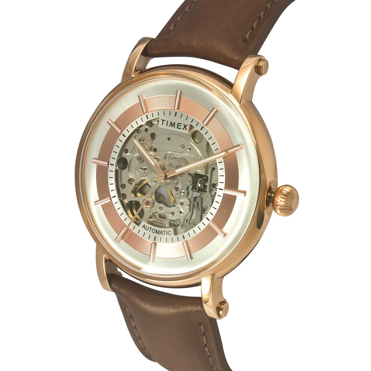 Timex E Class Men's Silver Dial Round Case Automatic Function Watch -TWEG16715 - Image 3