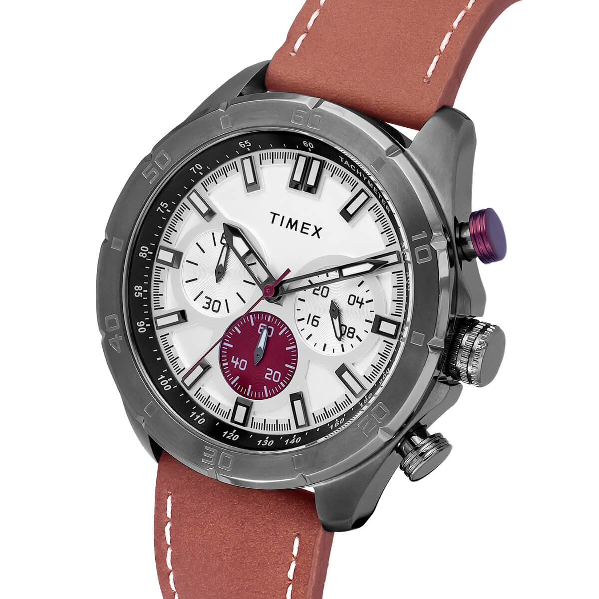 Timex E Class Men's Silver Dial Round Case Chronograph Function Watch -TWEG20303 - Image 2