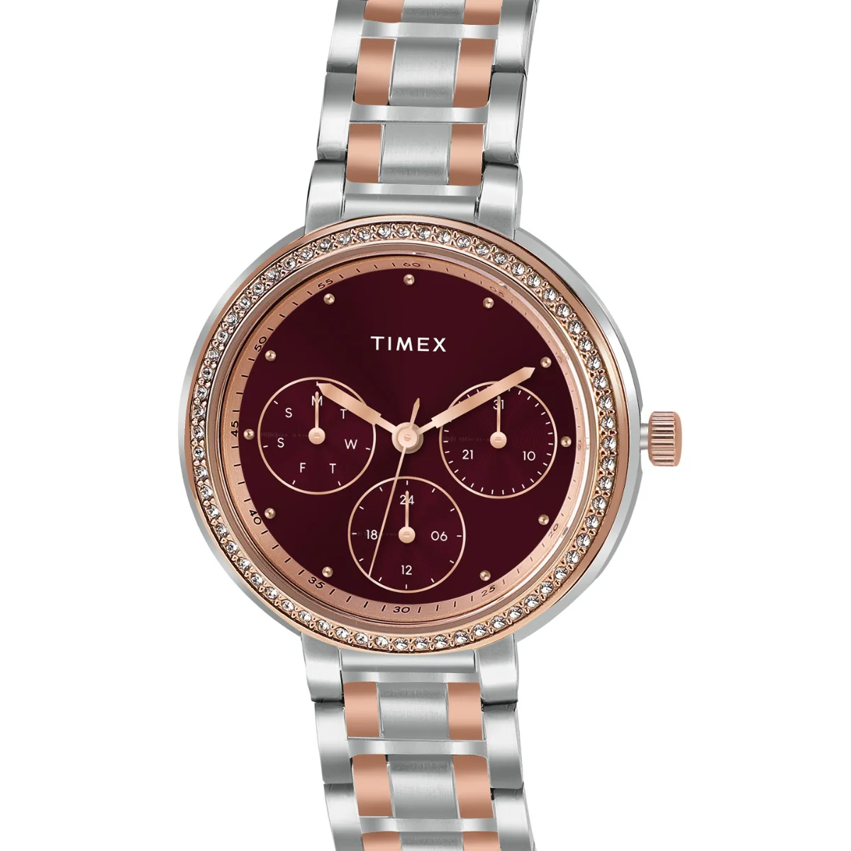 Timex Multifunction Analog Maroon Dial Women Watch - TW000Z301 - Image 2