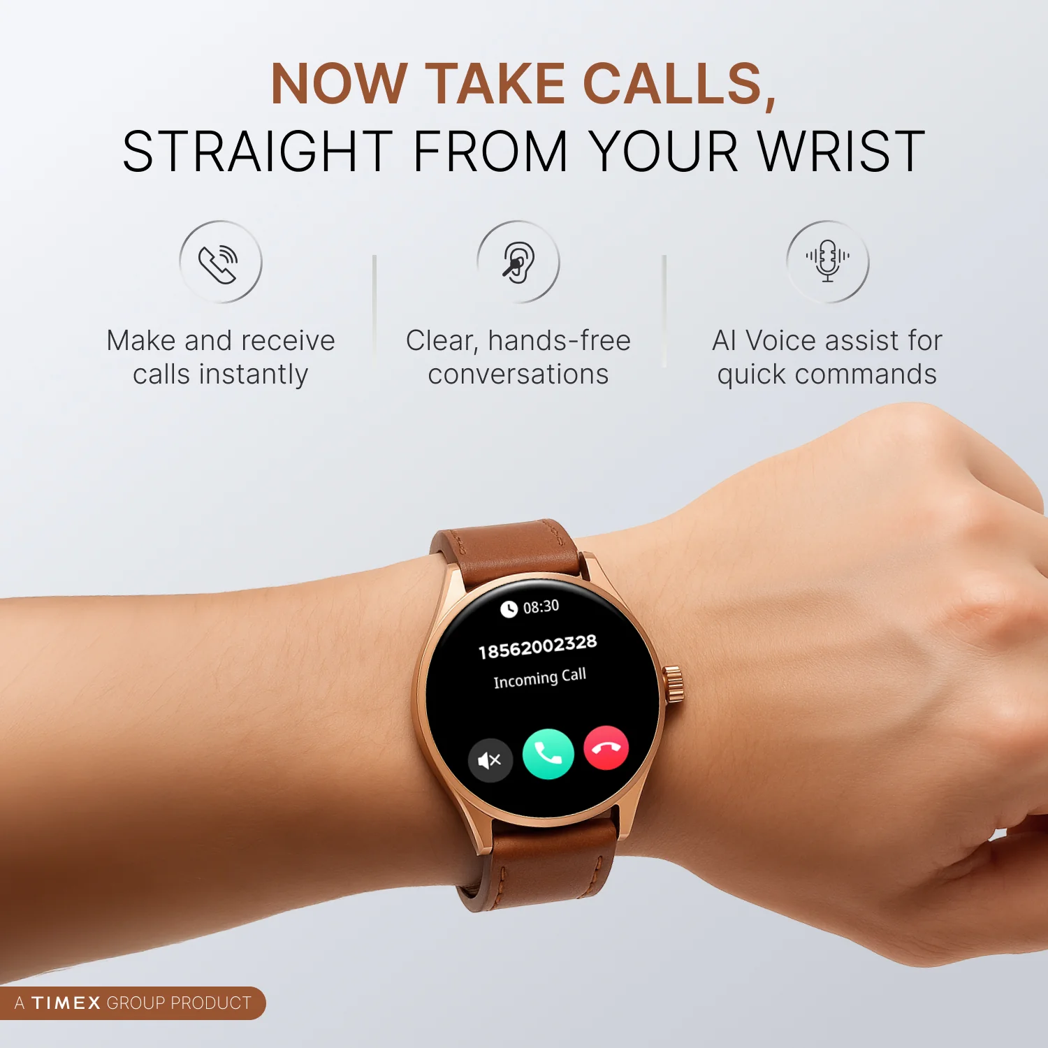 TIMEX Smart Neo 1.43 inches (3.6cm) AMOLED Display with  BT Calling Smartwatch for Unisex - TWTXW1201T - Image 2