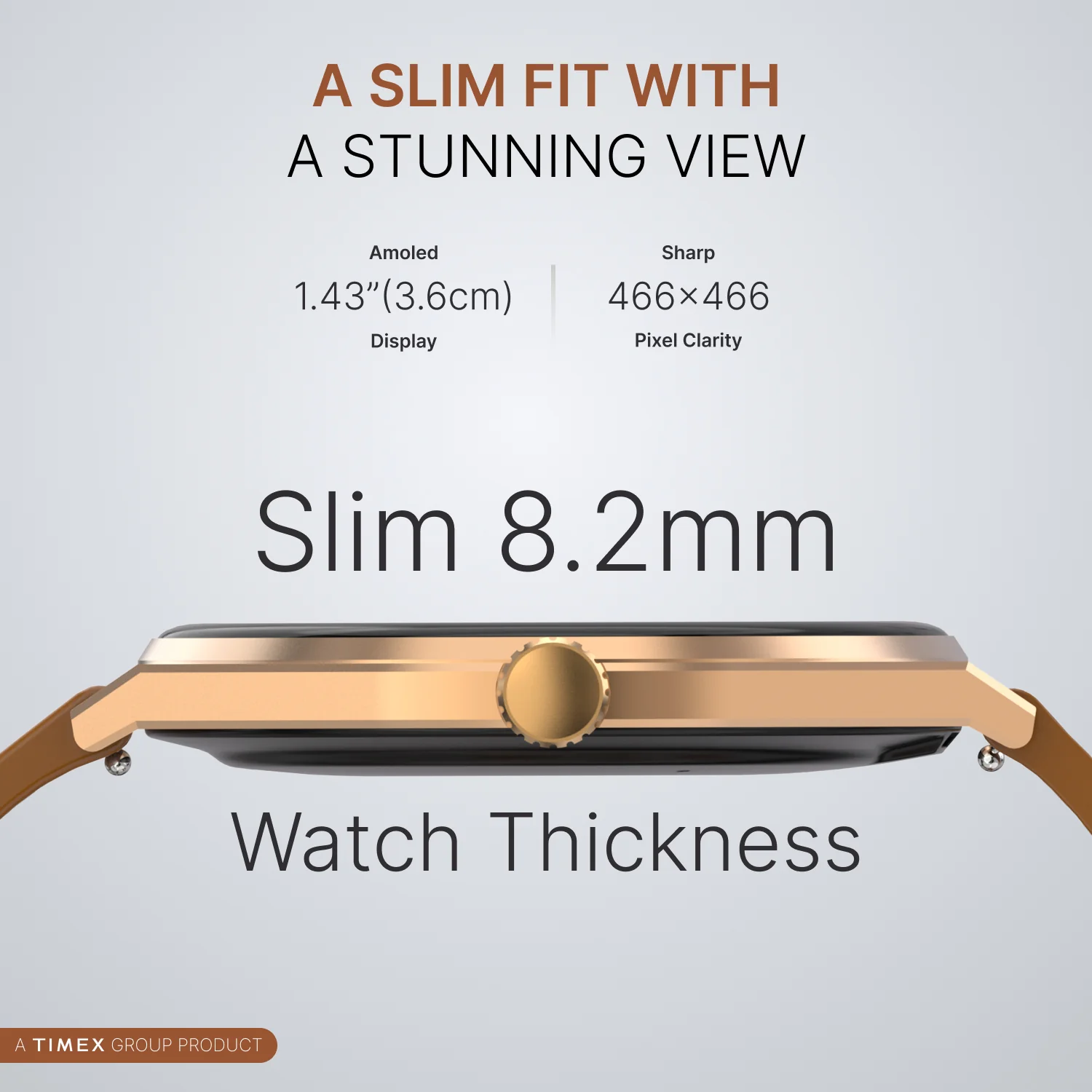 TIMEX Smart Neo 1.43 inches (3.6cm) AMOLED Display with  BT Calling Smartwatch for Unisex - TWTXW1201T - Image 3