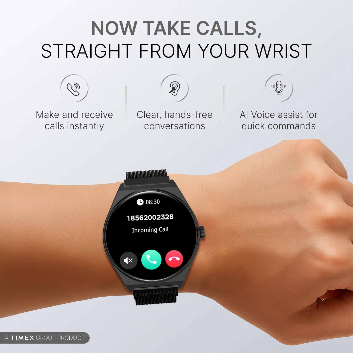 TIMEX Smart Neo 1.43 inches (3.6cm) AMOLED Display with  BT Calling Smartwatch for Unisex - TWTXW1204T - Image 2