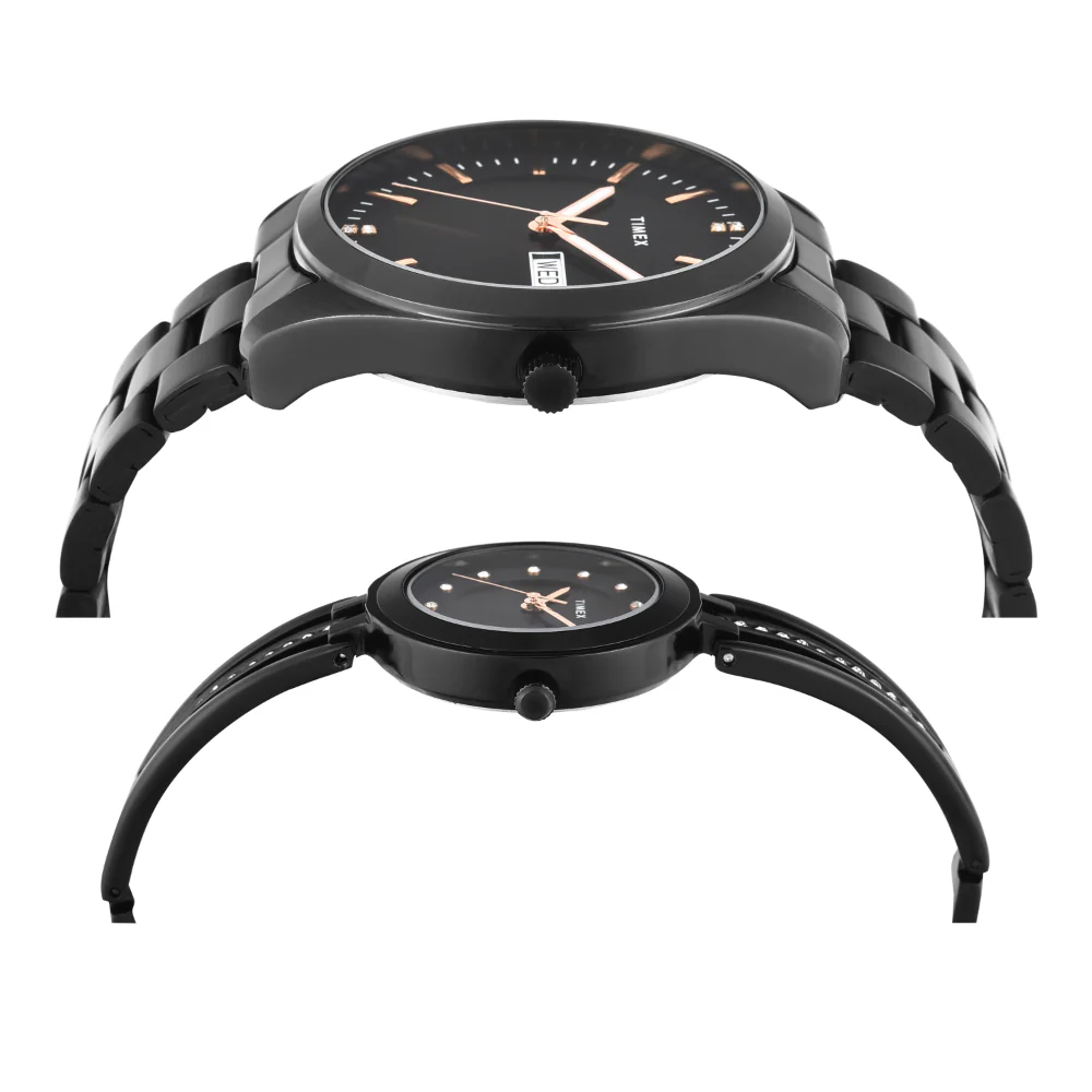 Timex Pairs Black Round Analog Dial Watch- TW00PR310 - Image 5