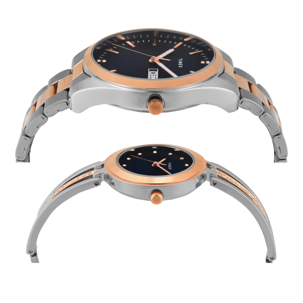 Timex Pairs Blue Round Analog Dial Watch- TW00PR309 - Image 6