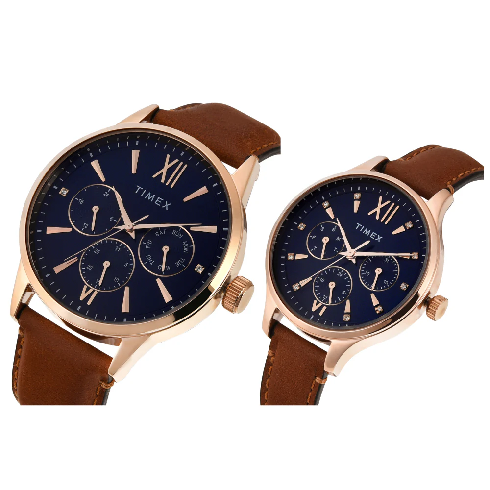 Timex Pairs Blue Round Multifunction Dial Watch- TW00PR302 - Image 2