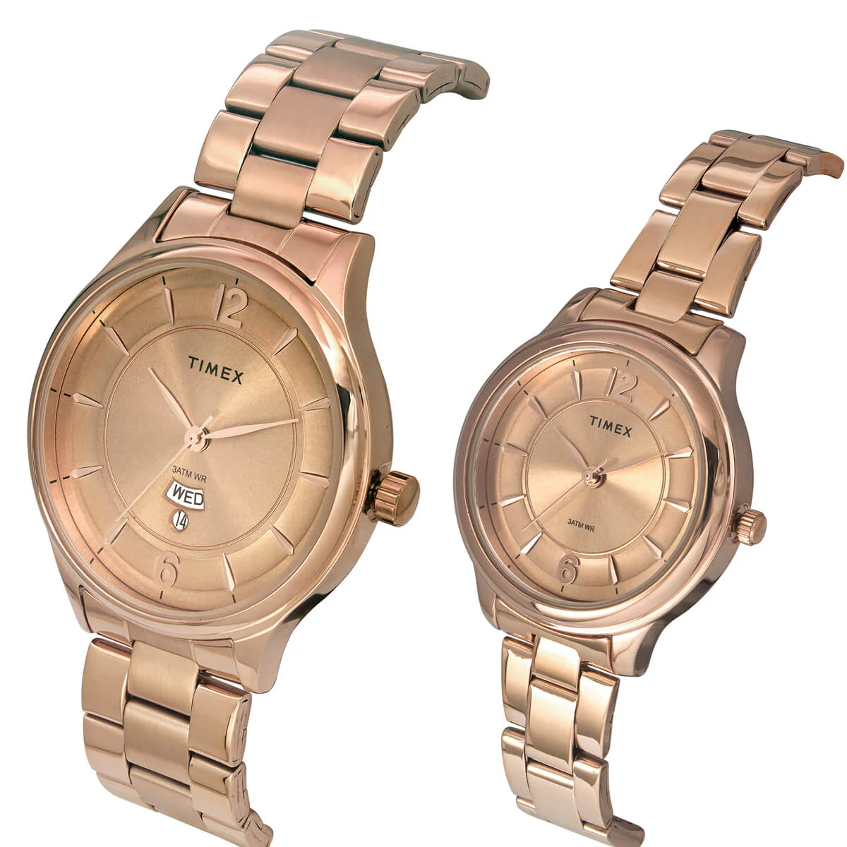 Timex Empera Pairs Rose Gold Dial Round Case Day Date/3 Hands Function Watch -TW00PR273 - Image 2
