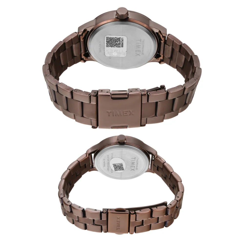 Timex Pairs Rose Gold Round Multifunction Dial Watch- TW00PR306 - Image 4