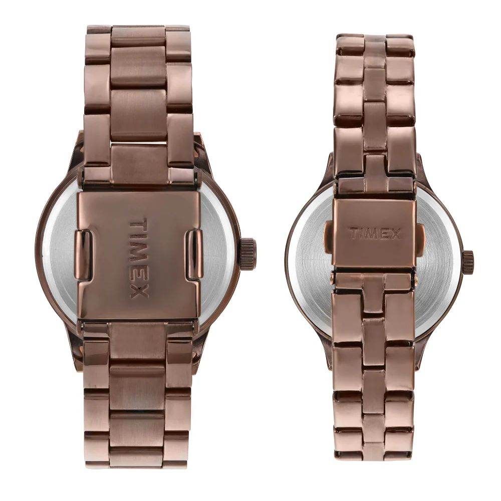 Timex Pairs Rose Gold Round Multifunction Dial Watch- TW00PR306 - Image 6