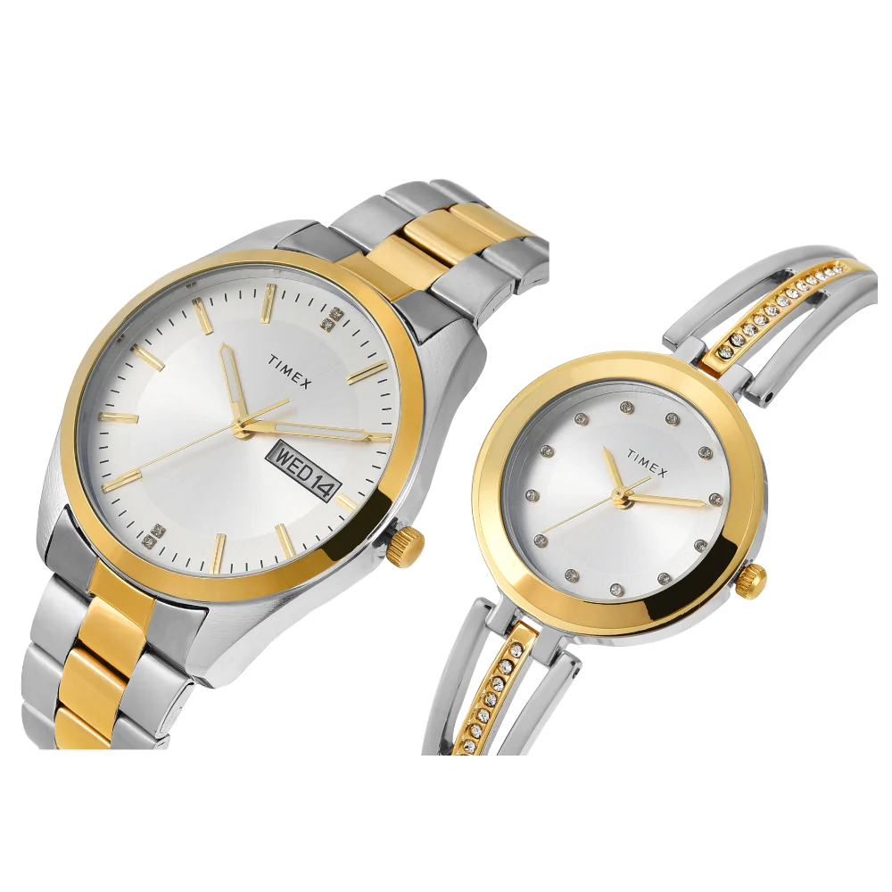 Timex Pairs Silver Round Analog Dial Watch- TW00PR308 - Image 2
