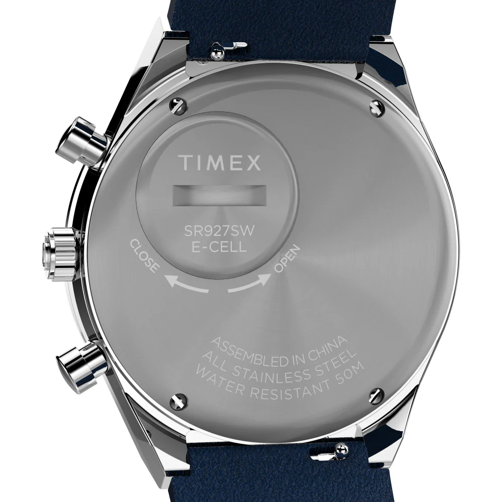 Q Timex Chronograph 40mm Leather Strap Watch - Image 3