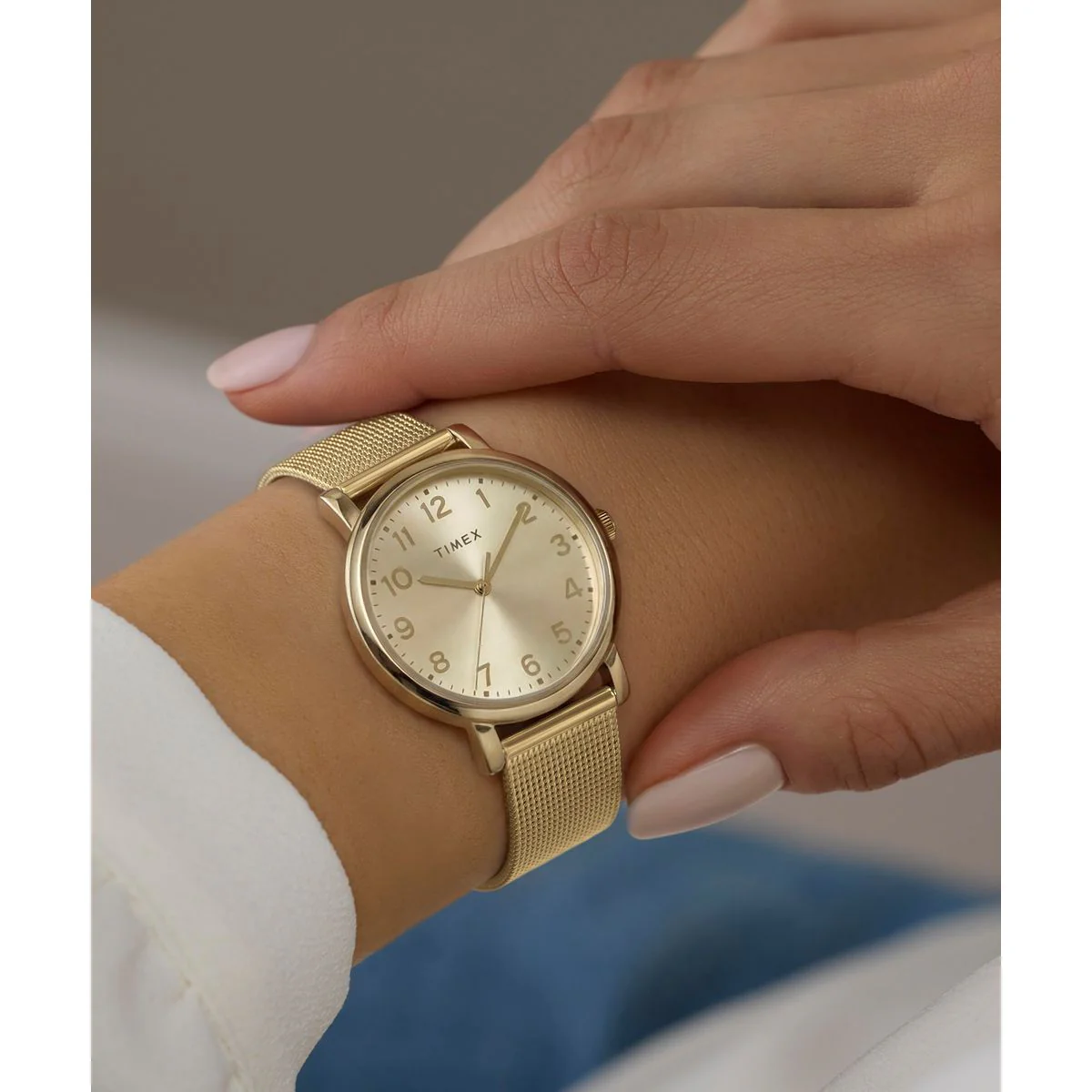 Timex Round 38mm Gold Dial Analog Women Watch - TW2Y68900UJ - Image 6