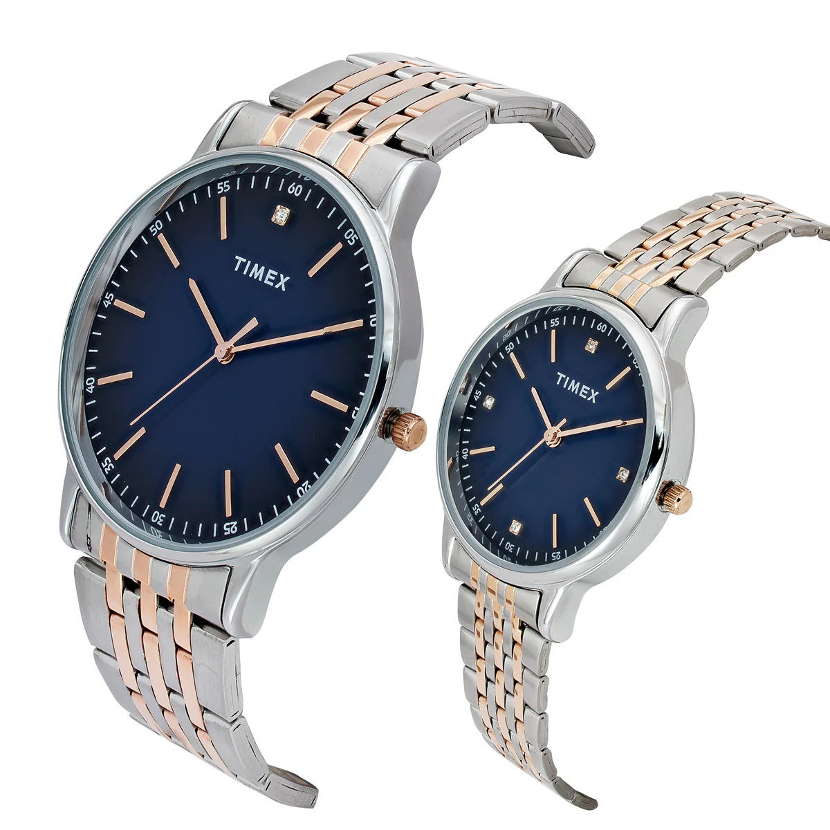 TIMEX Round Blue Dial Analog Pair's Watch - TW00PR330 - Image 2