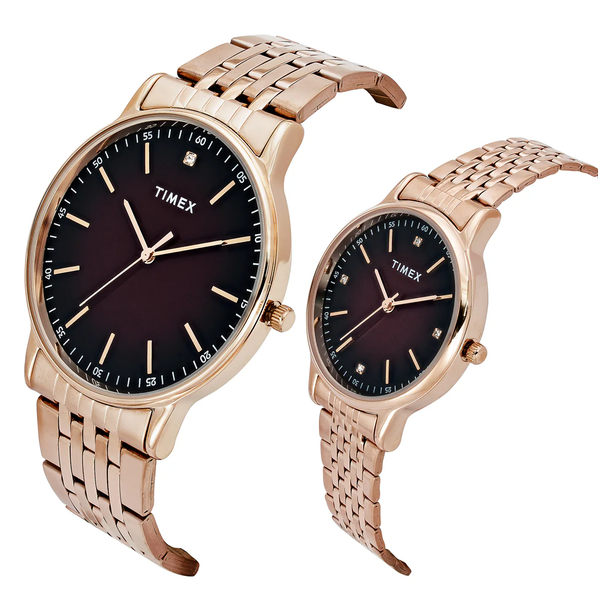 TIMEX Round Brown Dial Analog Pair's Watch - TW00PR328 - Image 2