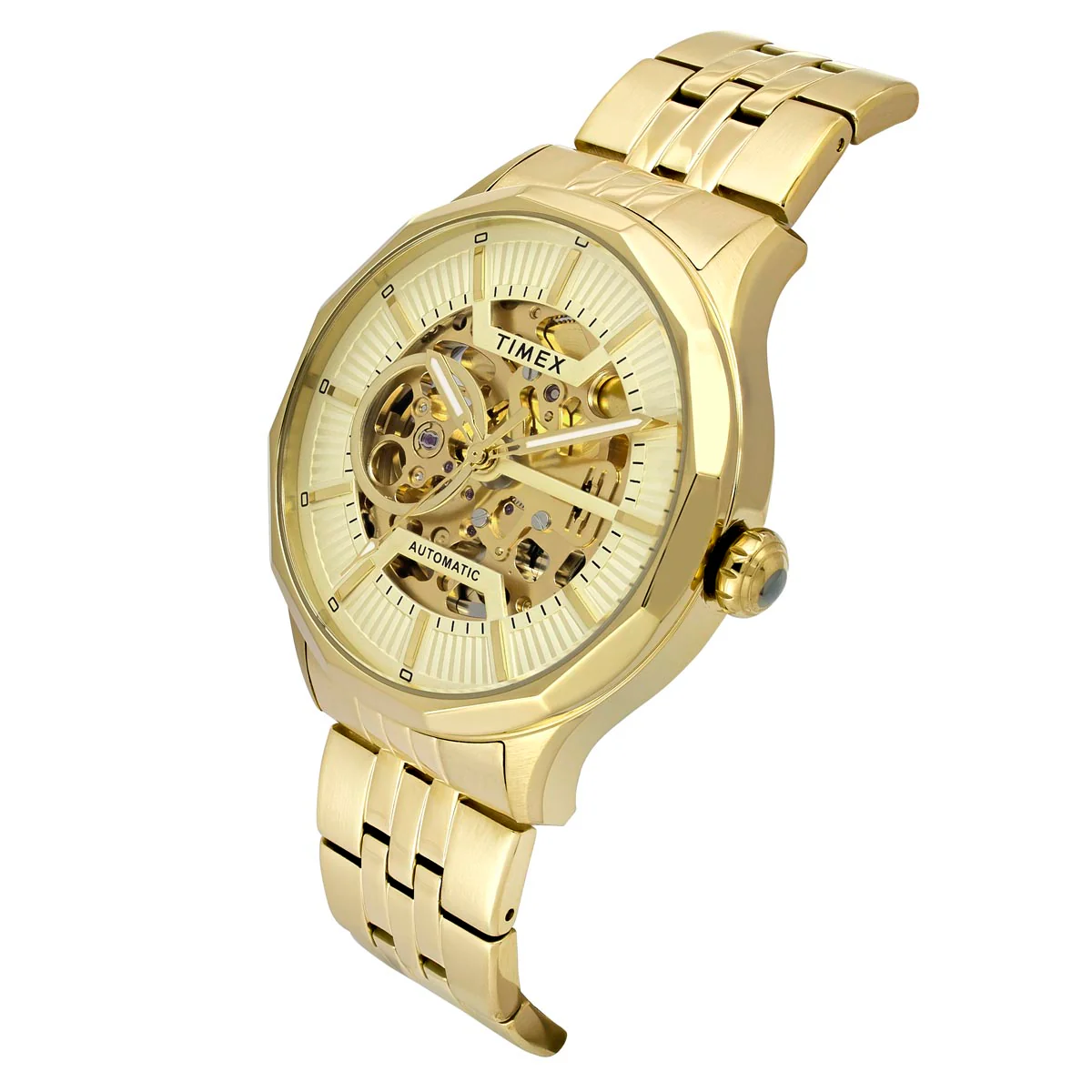 TIMEX Round Champagne Dial Analog Automatic Men's Watch - TWEG27600 - Image 2