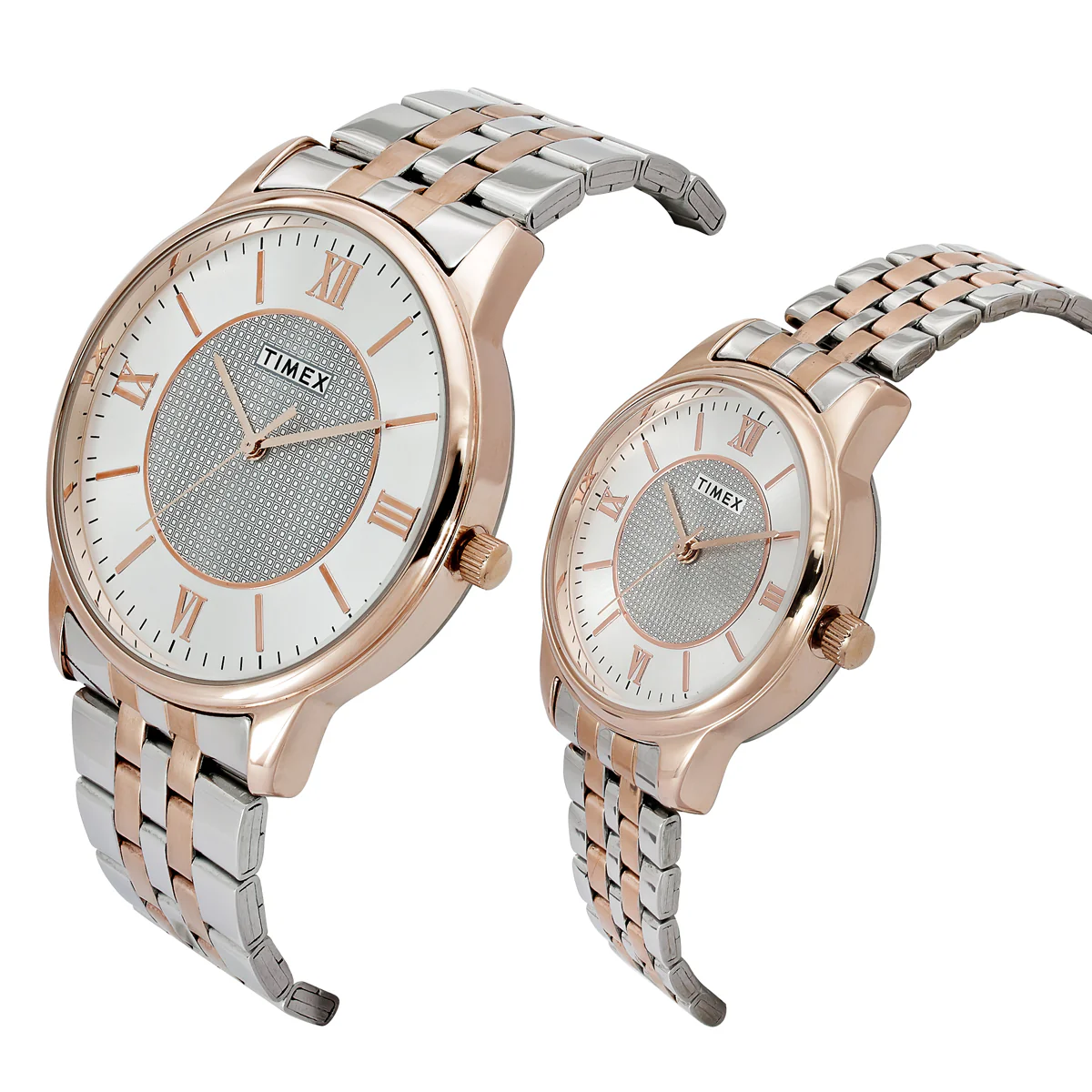 TIMEX Round Silver Dial Analog Pair's Watch - TW00PR334 - Image 2