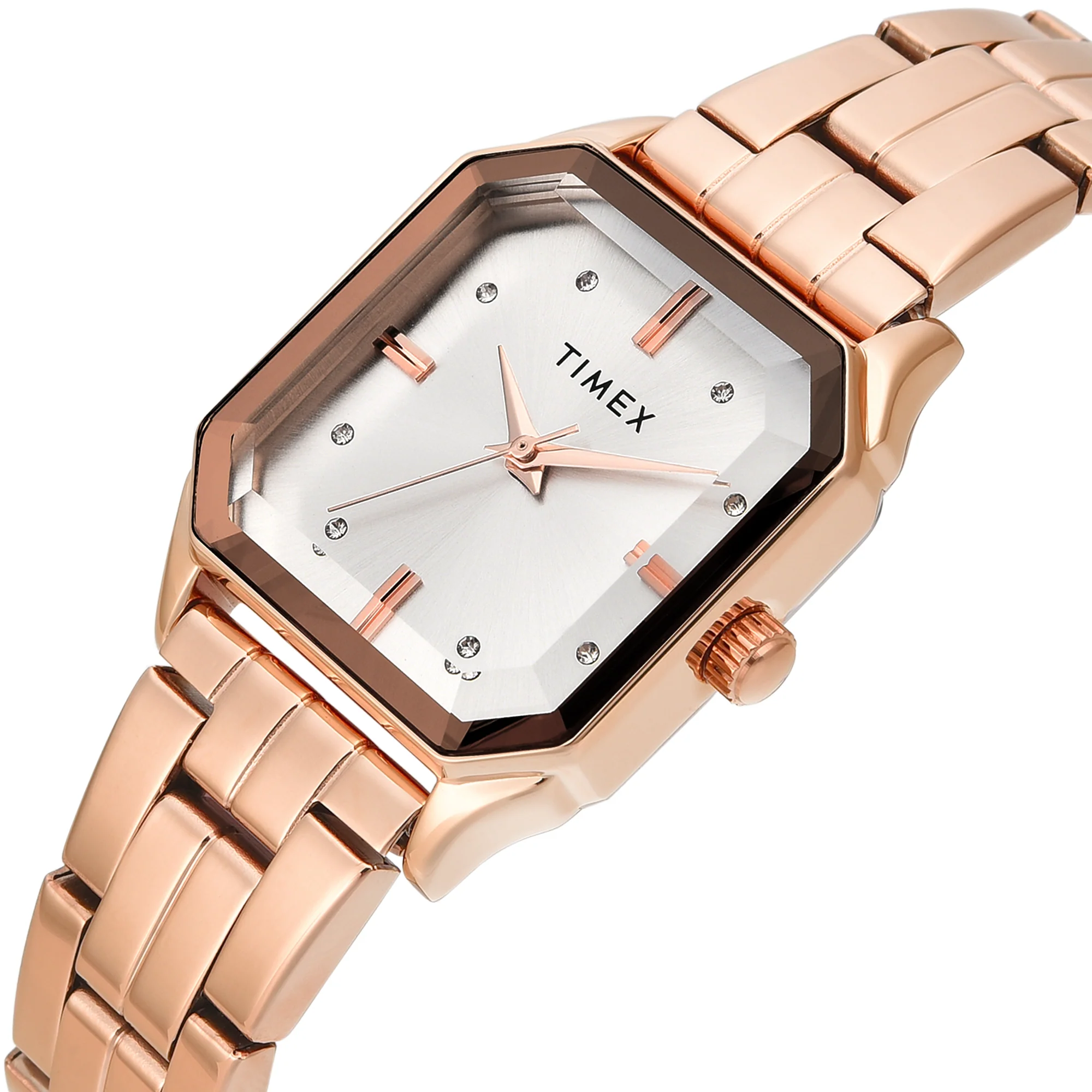 TIMEX Silver Rectangle Dial Analog Women's Watch - TWEL21801 - Image 2