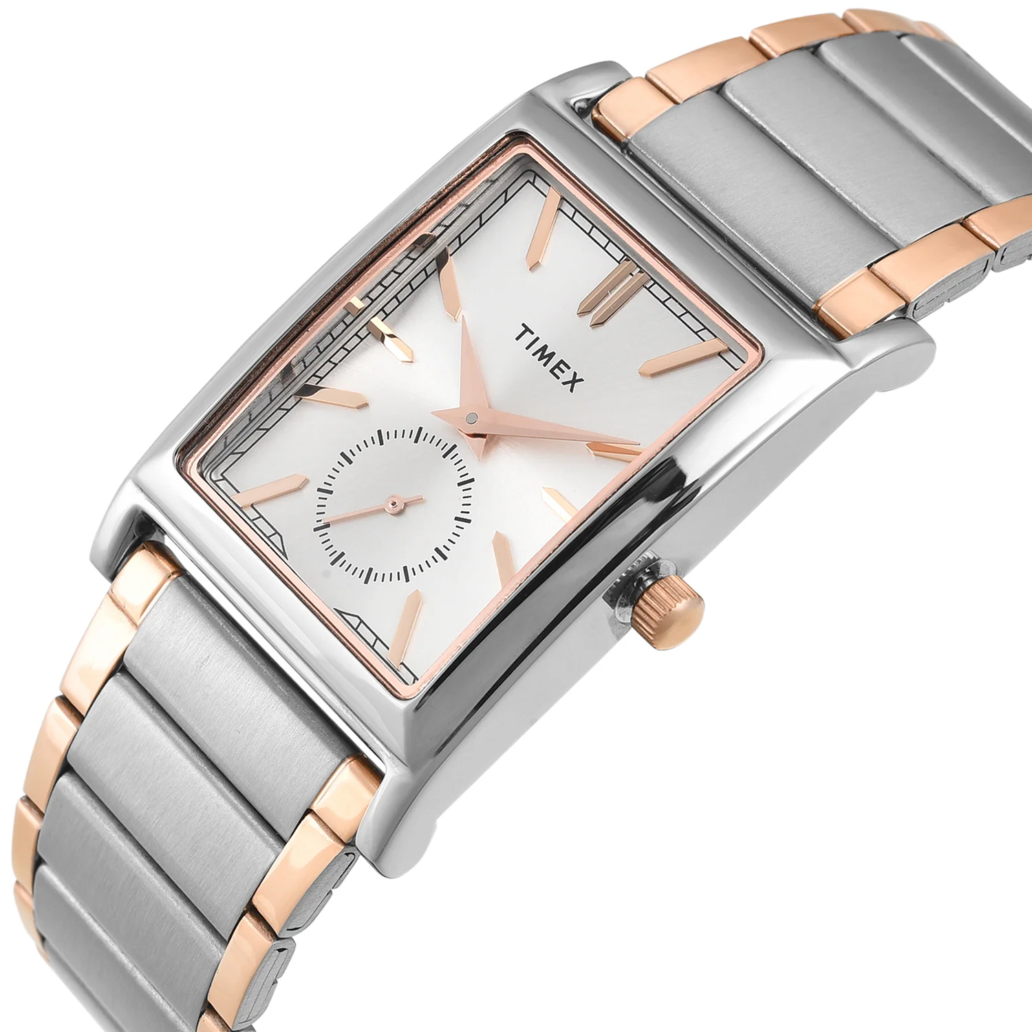 TIMEX Silver Tone Rectangle Dial Analog Men's Watch - TW000L525 - Image 2