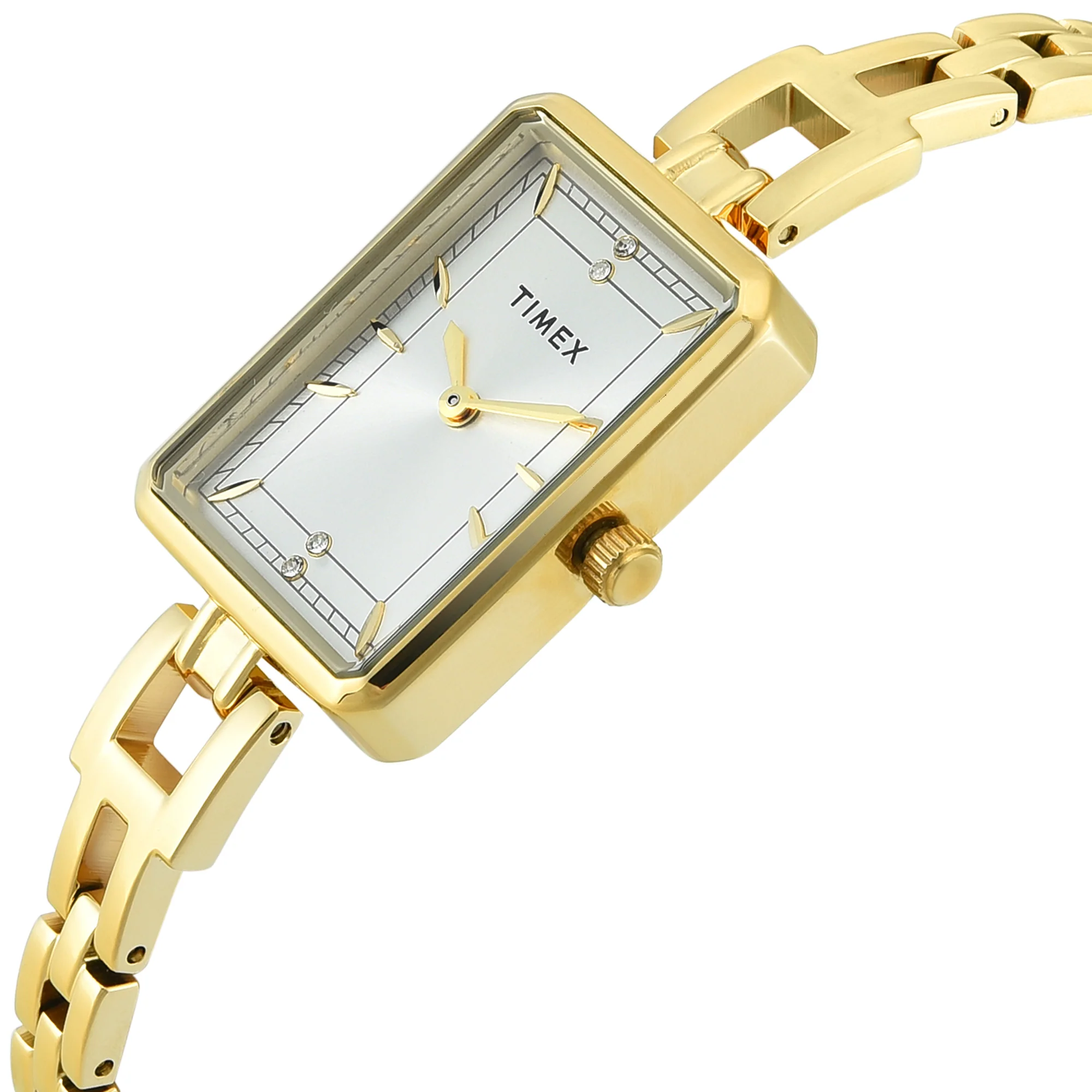 TIMEX Silver-Tone Rectangle Dial Analog Women's Watch - TWEL22801 - Image 2