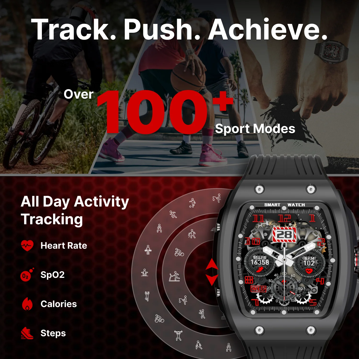 Timex Smart Coregen 1.76 inches (4.47 cm) Display with Functional Crown and BT Calling Smartwatch For Unisex - TWTXW900T - Image 6