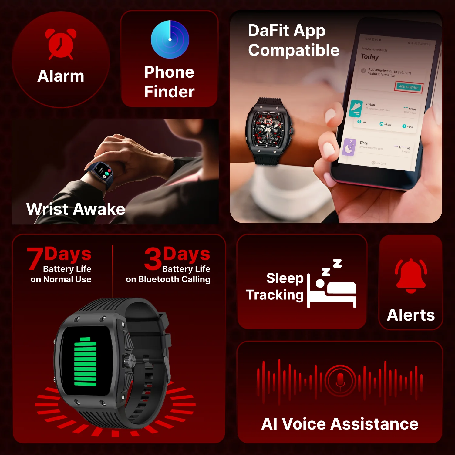Timex Smart Coregen 1.76 inches (4.47 cm) Display with Functional Crown and BT Calling Smartwatch For Unisex - TWTXW900T - Image 7