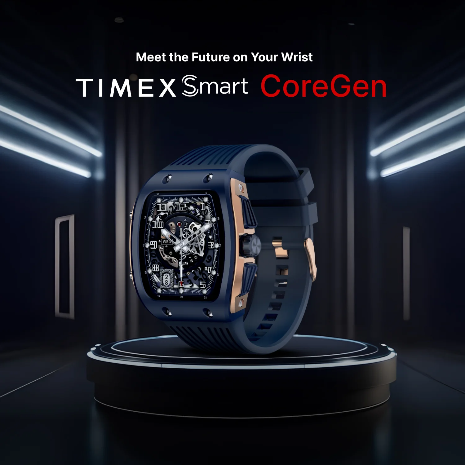 Timex Smart Coregen 1.76 (4.47 cm) Display with Functional Crown and BT Calling Smartwatch For Unisex - TWTXW901T - Image 3