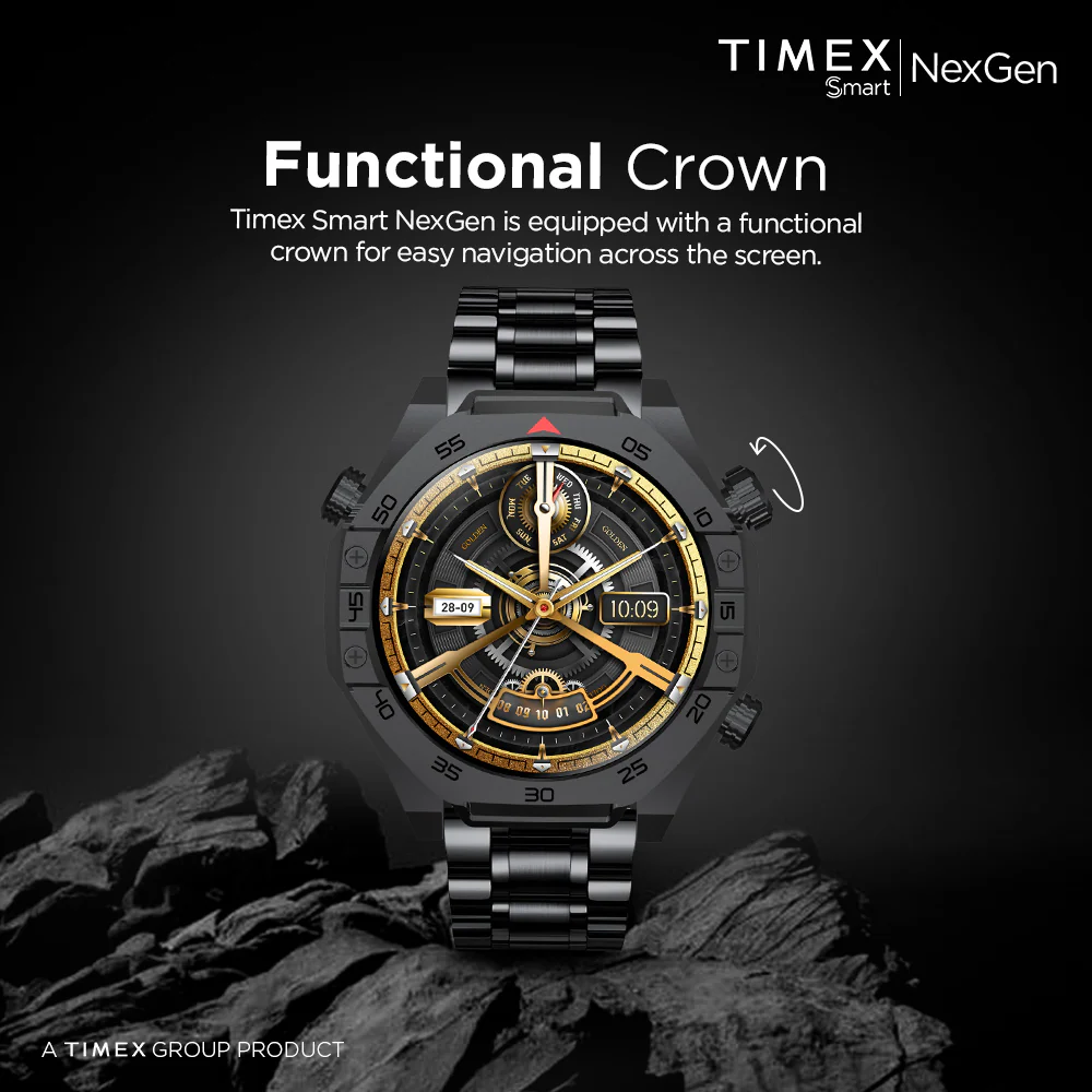Timex Smart NexGen 1.43 inches (3.6cm) Display with Functional Crown and BT Calling Smartwatch For Unisex - TWTXW700T - Image 3